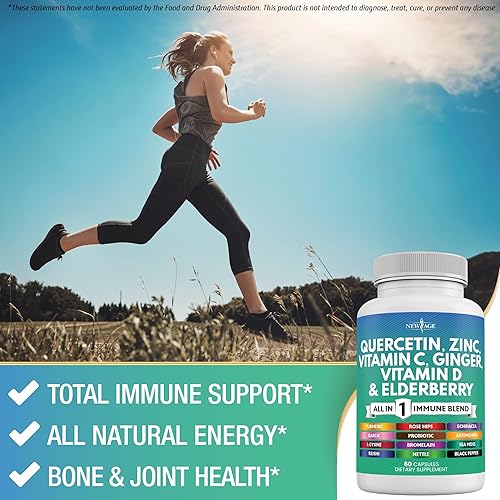 Miniatura 4 de Quercetina Zinc Vitamina C Vitamina D Bromelina Saúco - Suplemento de ortiga con artemisinina, musgo marino, equinácea - 120 unidades