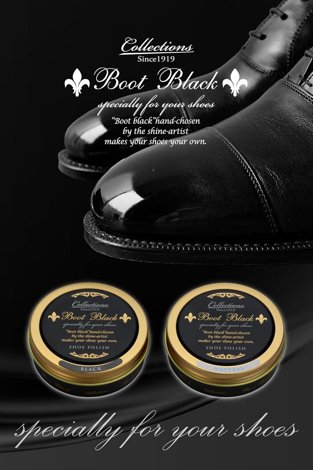 Boot Black Collections Shoe Polish – Hard Wax for High Shine- Made in Japan