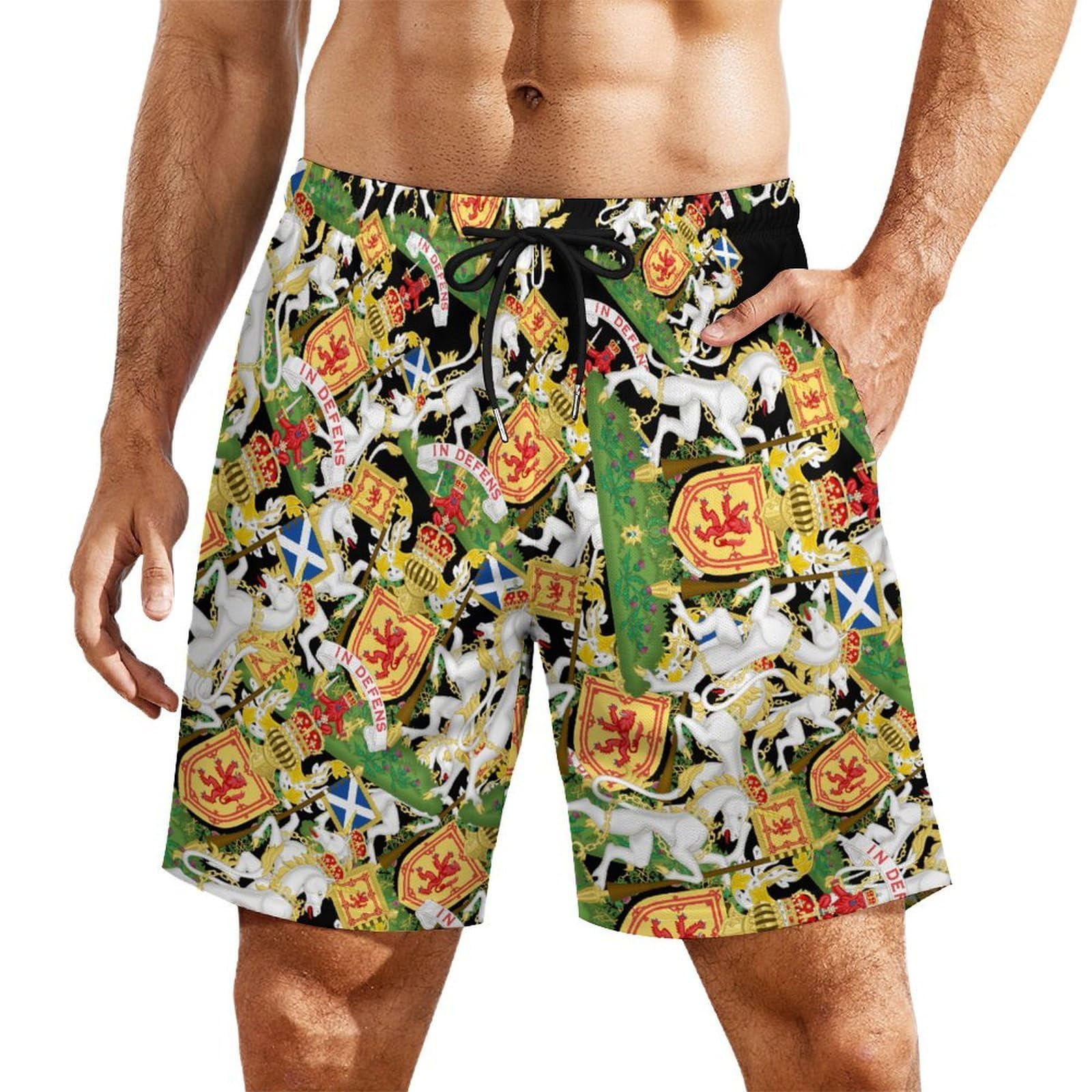 Pantalones cortos de playa Escocia hombre con bolsillos cómodos 8
