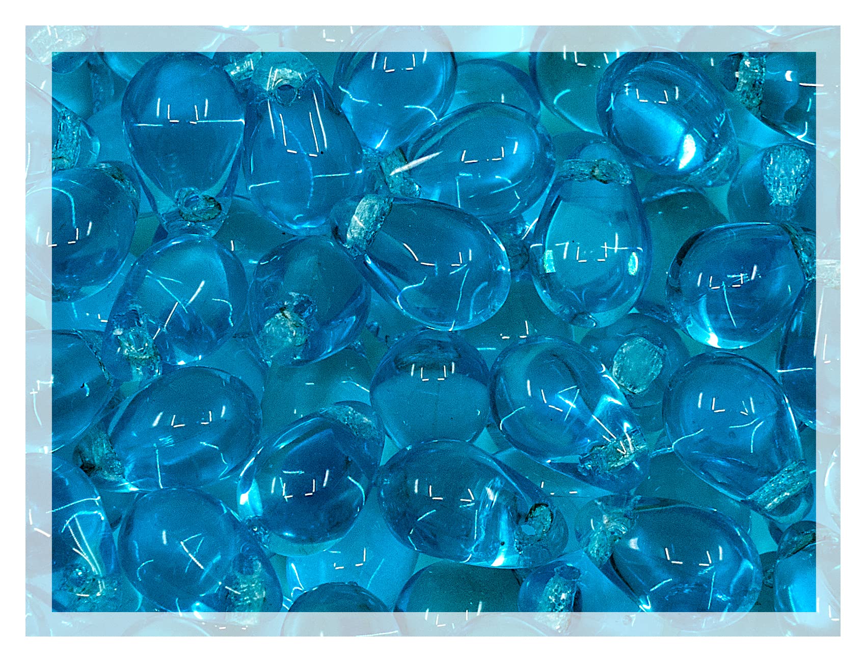 60 g Mix of Unique Czech Bohemia Glass Pressed Beads, Rocailles, Opaque Turquoise Green Copper Crystal Silver, Matte and Glossy, Hand Made BCV — view 11
