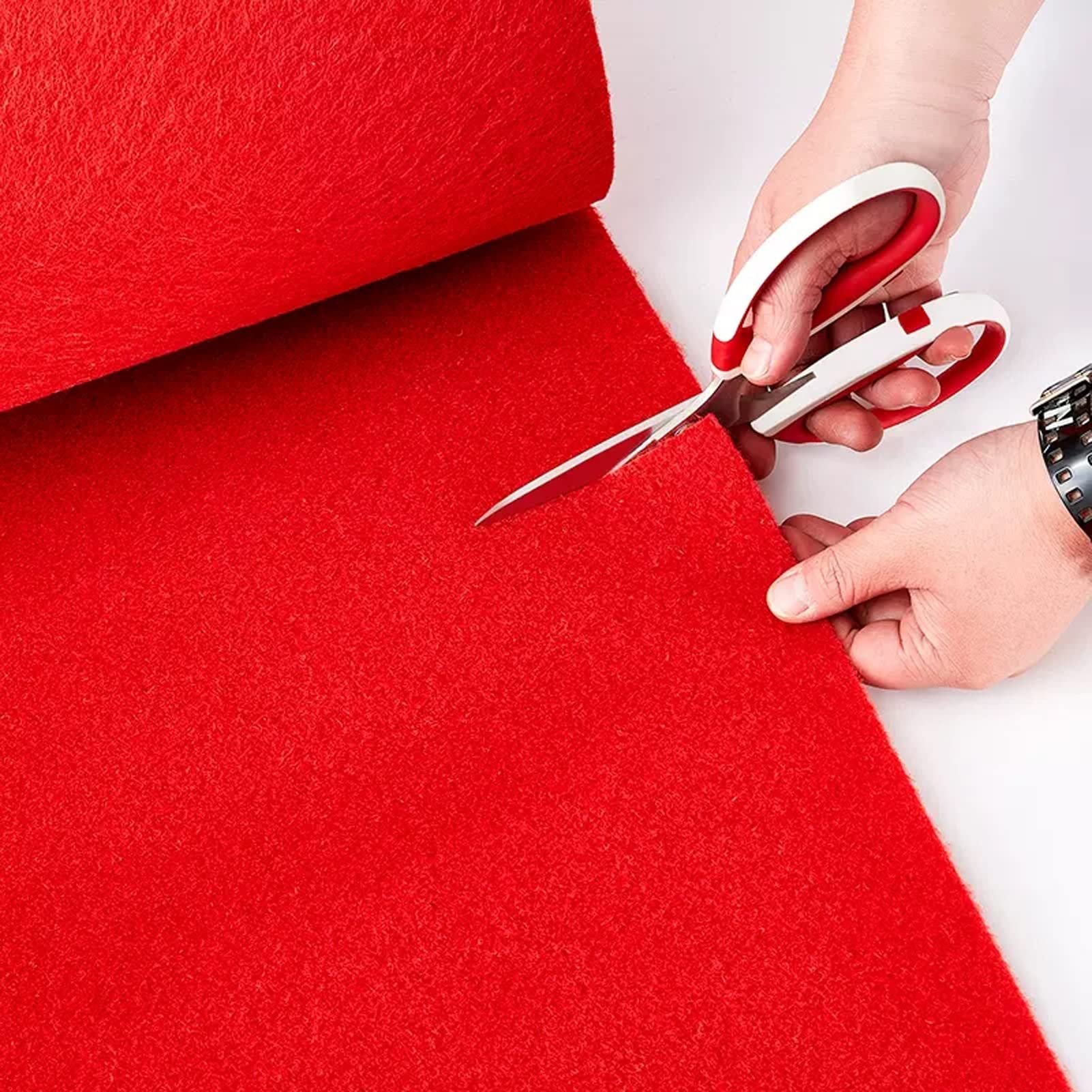 10m 20m 30m Corridore del di Nozze Tappeto Rosso Passerella Tappeto Corridore di Passerella in Poliestere 2mm di Spessore per Matrimoni all'aperto per Interni Festa di Apertura Evento Celebrativo ( Si
