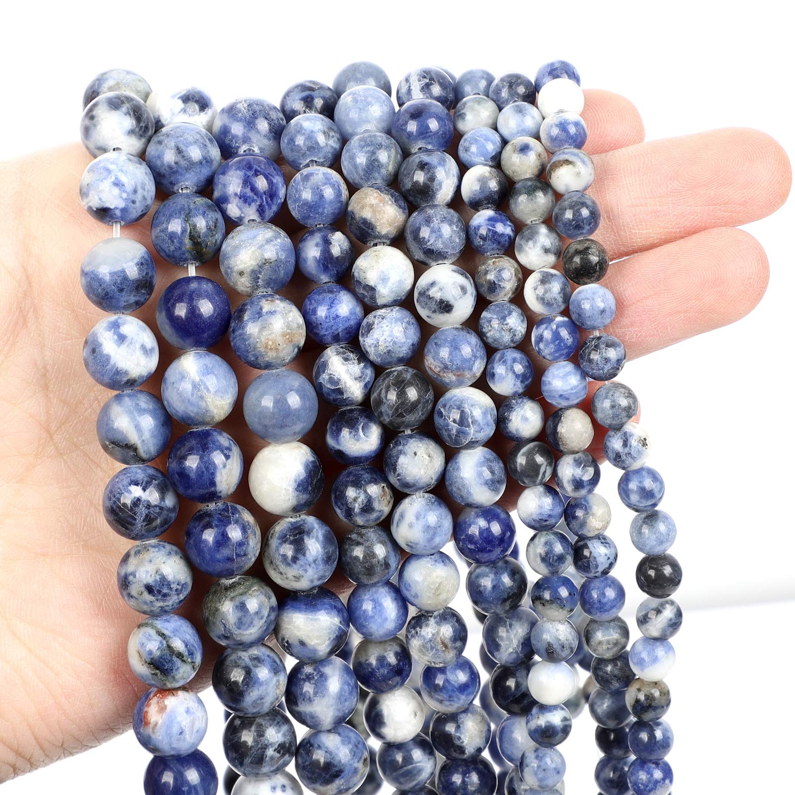 Lot De 38 Perles Rondes En Agate Bleue De 10 Mm - Pierres Précieuses Non Polies - Pour La Fabrication De Bijoux, L'énergie Et La Guérison