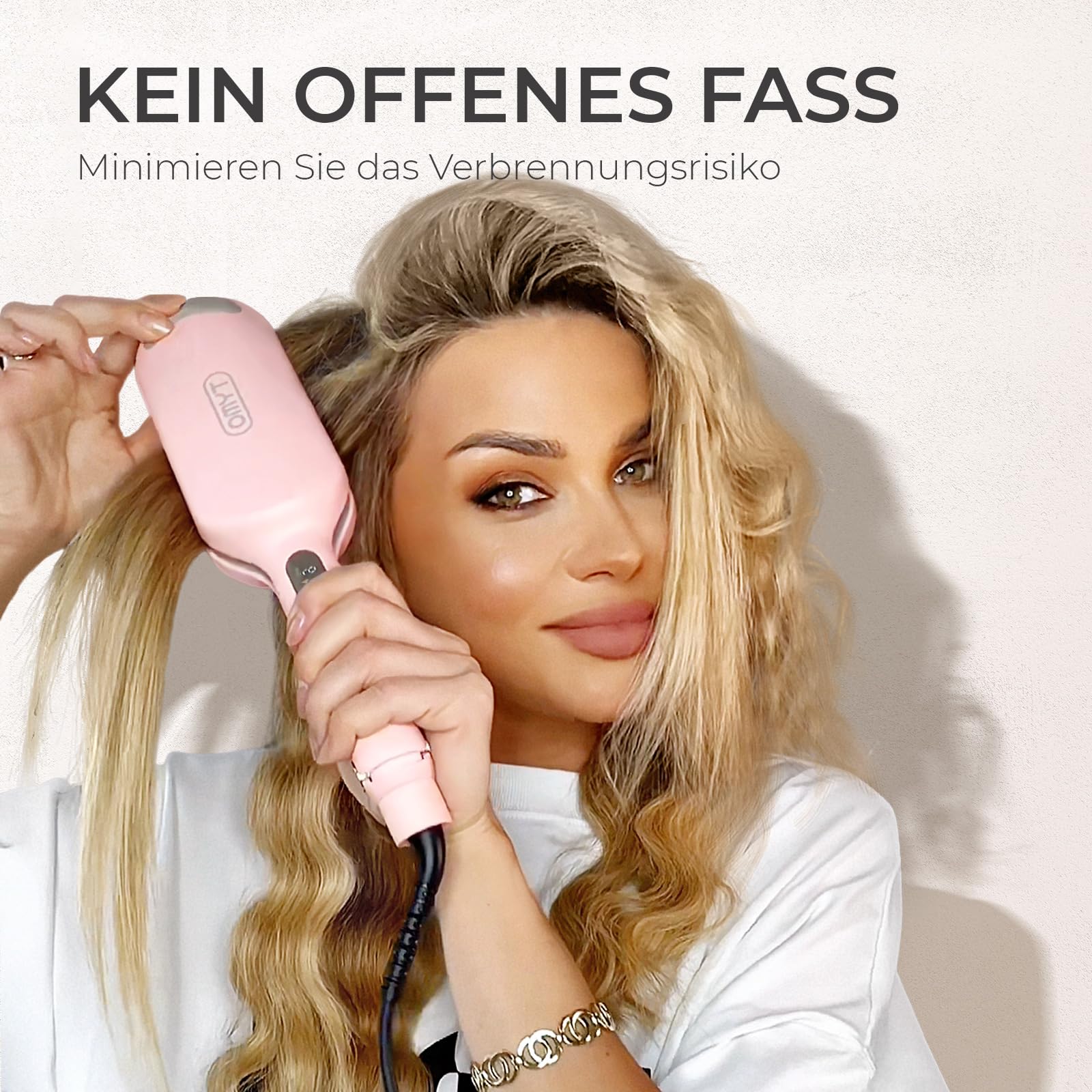 TYMO ROVY Welleneisen für haare, Lockenstab große Locken geeignet für Anfänger, Sofortiges Wellen, 32mm Ionen Keramik Hair Curler für Lange kurze Haare mit 4 Temperaturen LED-Anzeige, Anti-Verbrennung