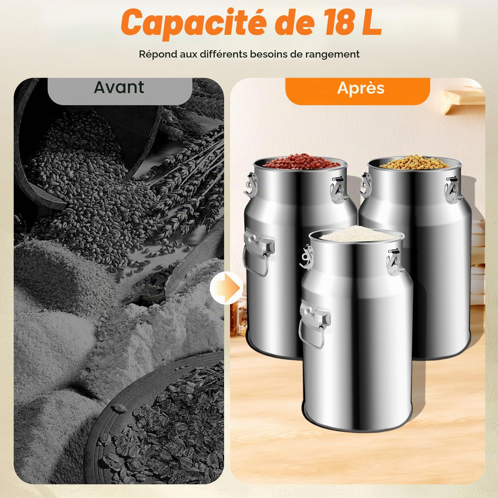 Tambour en acier inoxydable scellé de 18 l, fermenteur en acier inoxydable 201, pot à lait domestique, réservoir de stockage, huile, riz, eau, grand réservoir de transport, joint en
