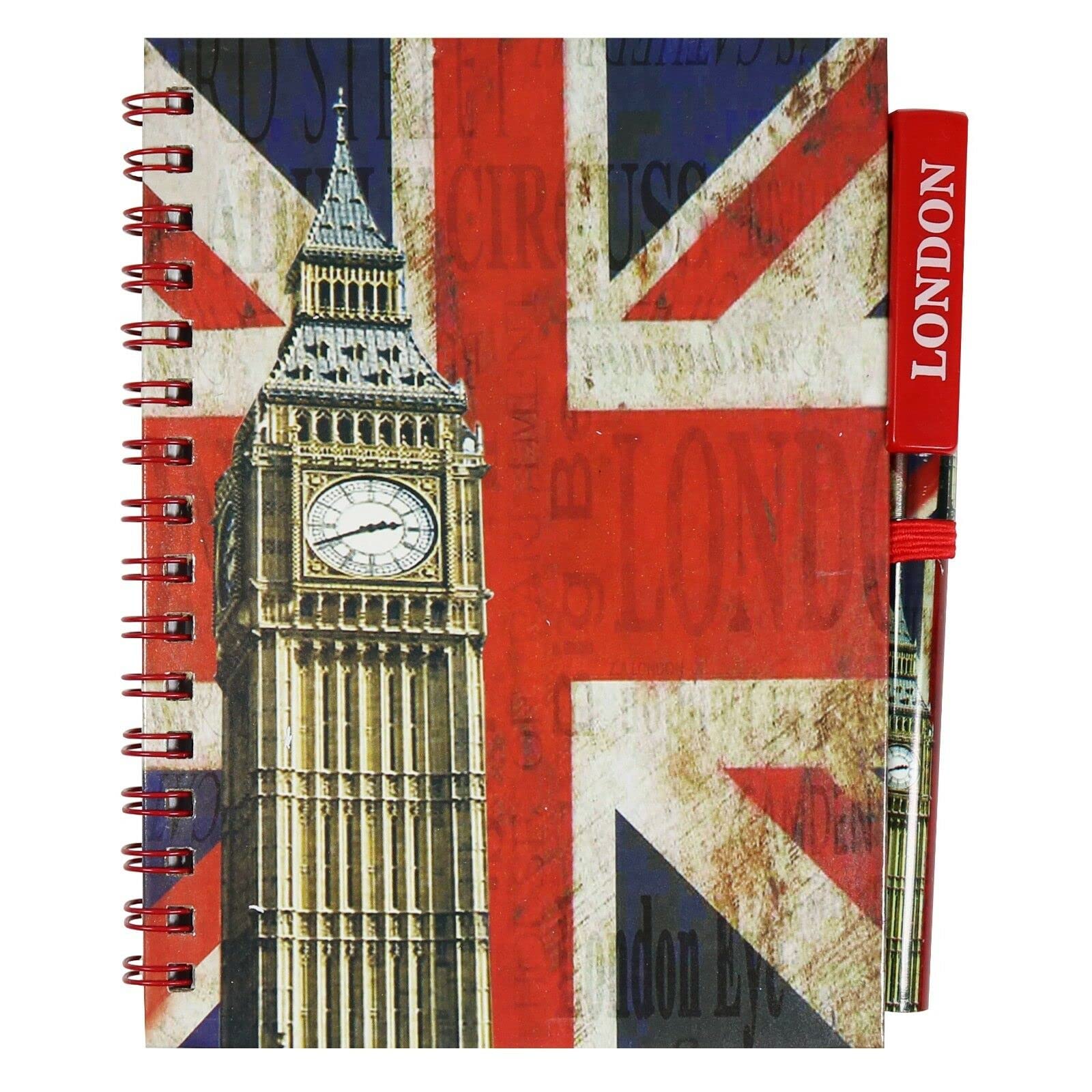 Souvenirs 6 London Notebook, England Notepad & Pen, Union Jack British Gift - Image 3
