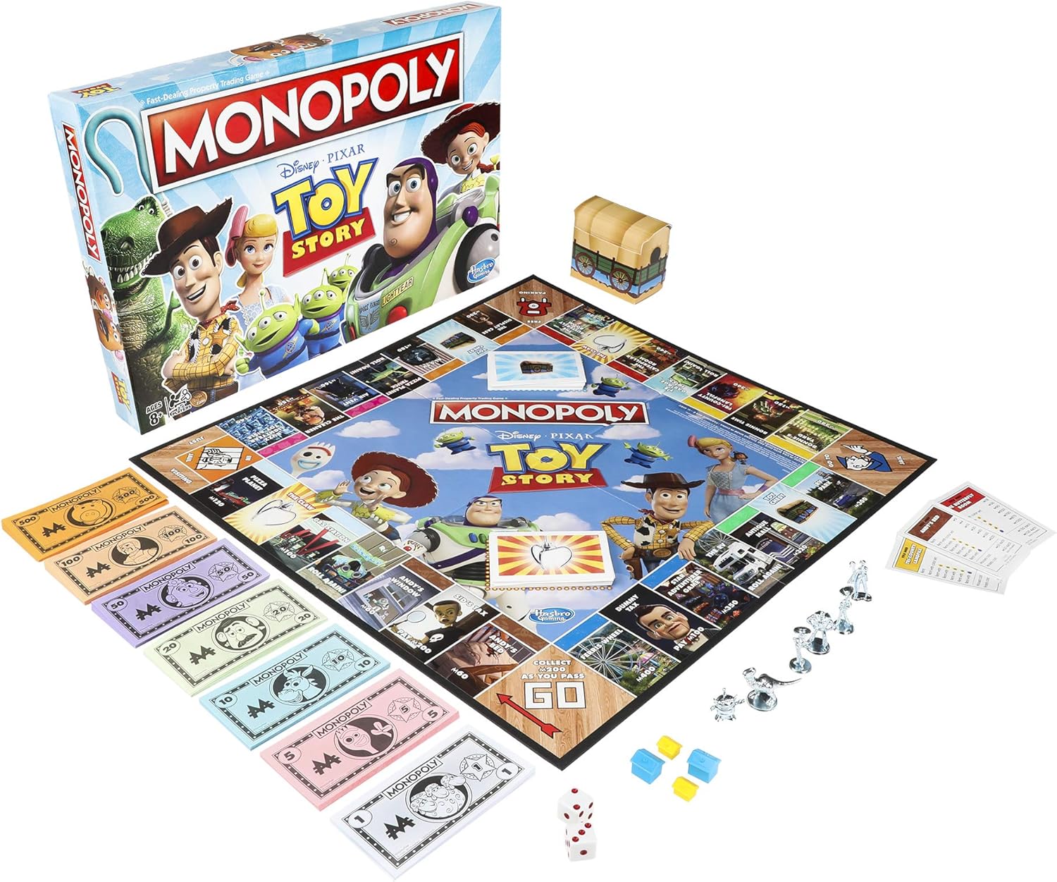 Monopoly Toy Story Board Game Family and Kids Ages 8+, Brown/A