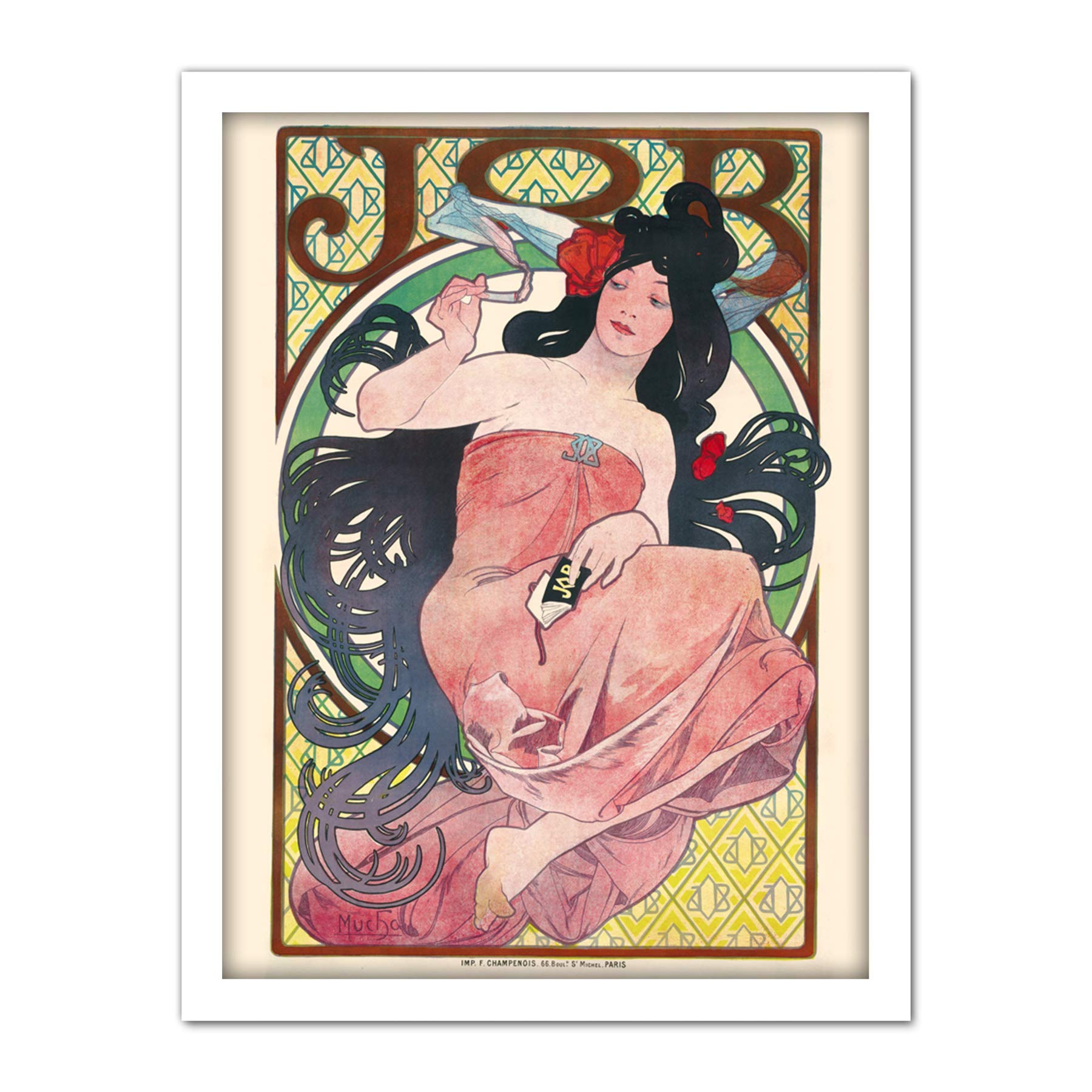 Alphonse Mucha Job Large Framed Art Print Poster Wall Decor 18x24