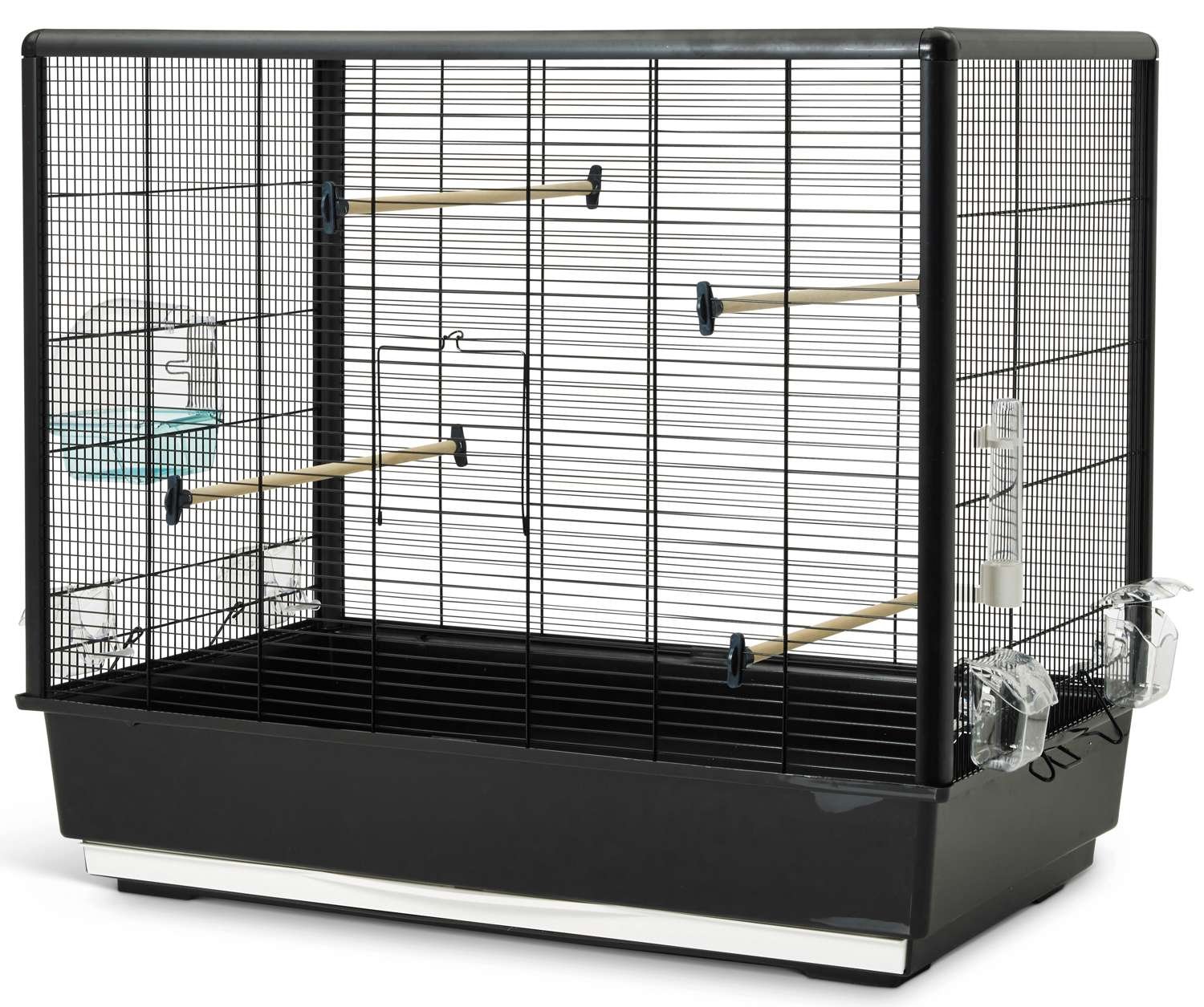 Vogelkooi, Metalen Grote Parkietenkooi Voor Valkparkieten, Kleine Papegaaien, Parkieten, Dwergpapegaaien - 75,5 * 45 * 45cm (Zwart