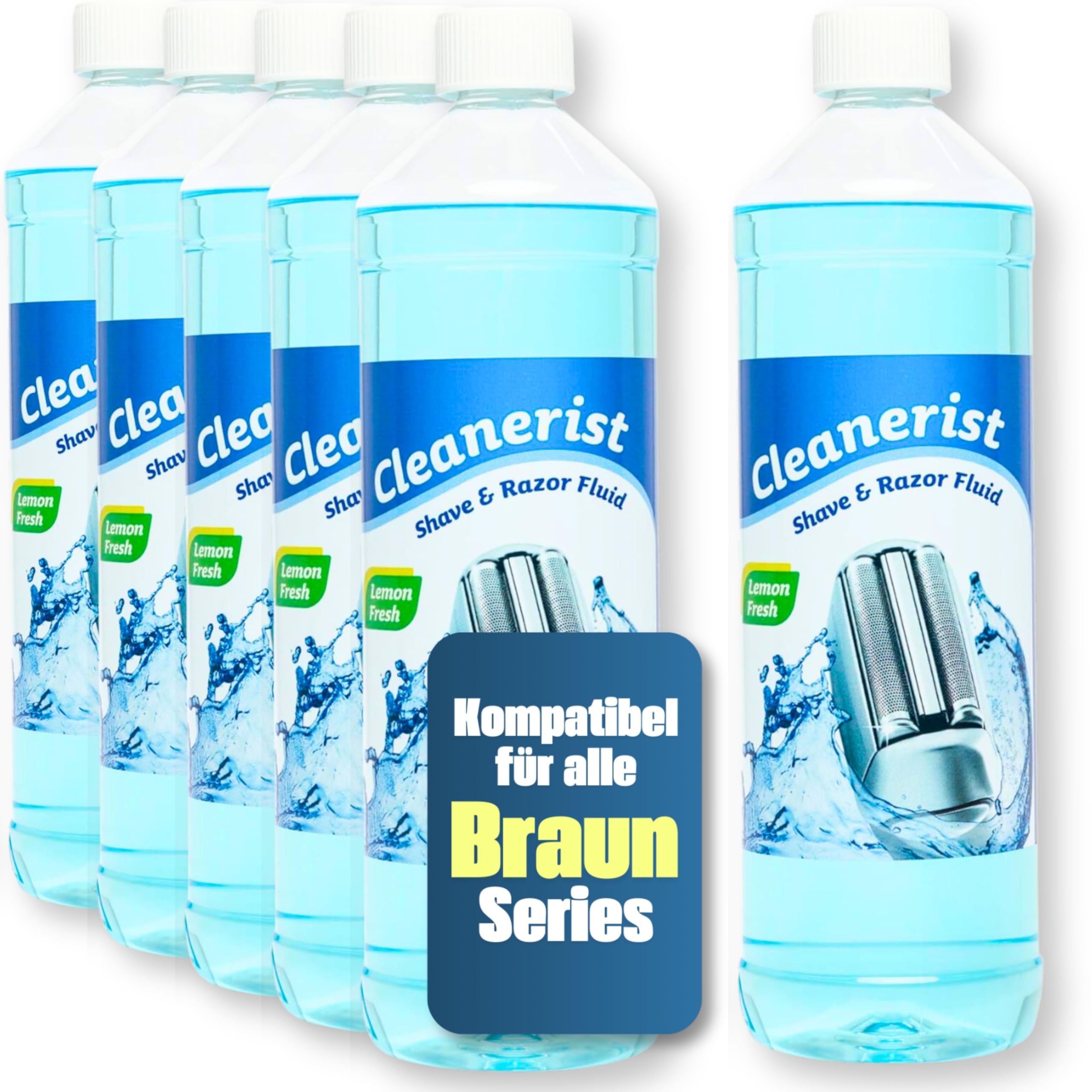 Cleanerist | 6 X 1L Pulitore per testina di rasatura Liquido di ricarica per Braun Clean & Renew (Series 3/5/7/8/9) – Sostituzione per la ricarica di 50 cartucce di pulizia CCR – Rasoio liquido