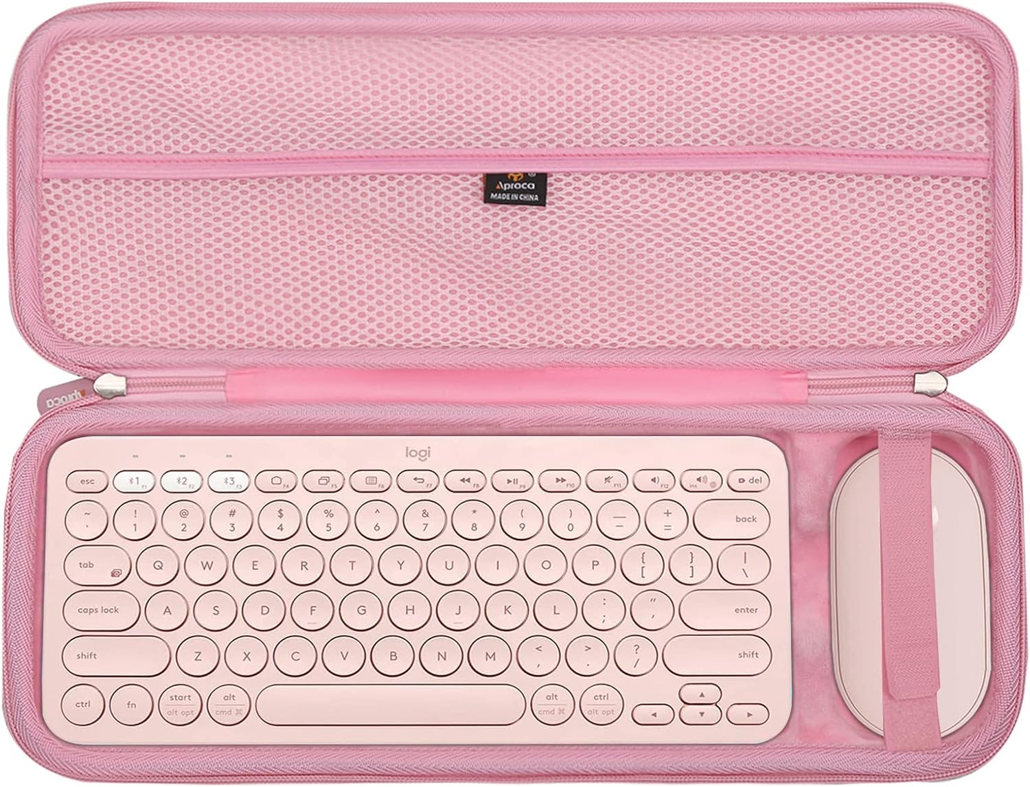 Aproca Pink Hard Travel Storage Case, for Logitech K380 Multi-Device Bluetooth Keyboard and Logitech Pebble M350 / i345 Mouse