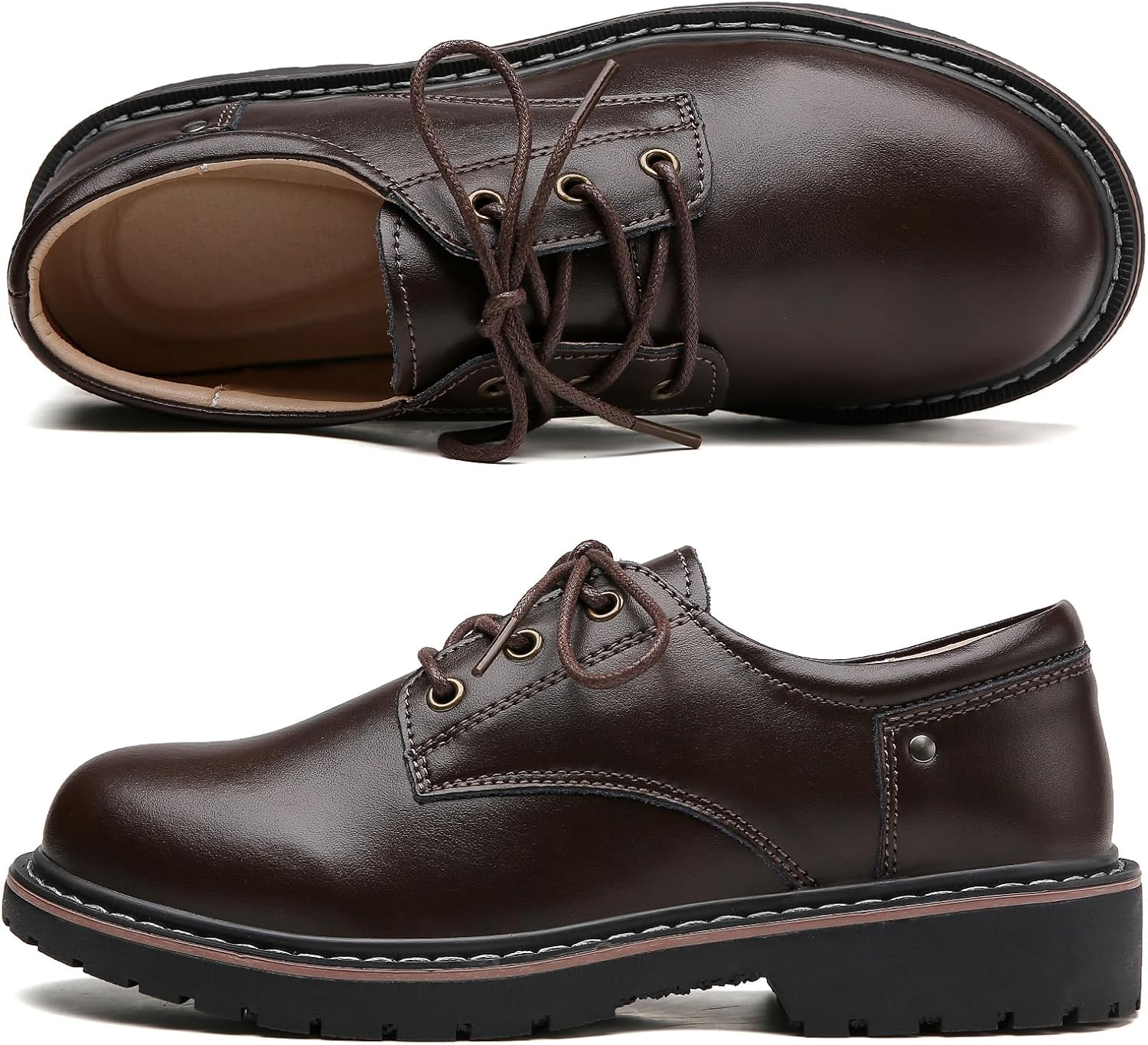 Women's Classic Oxfords Lace Up Business Formal Dress Shoes Platform Oxford Shoes Slip Resistant Service Boots - Image 4