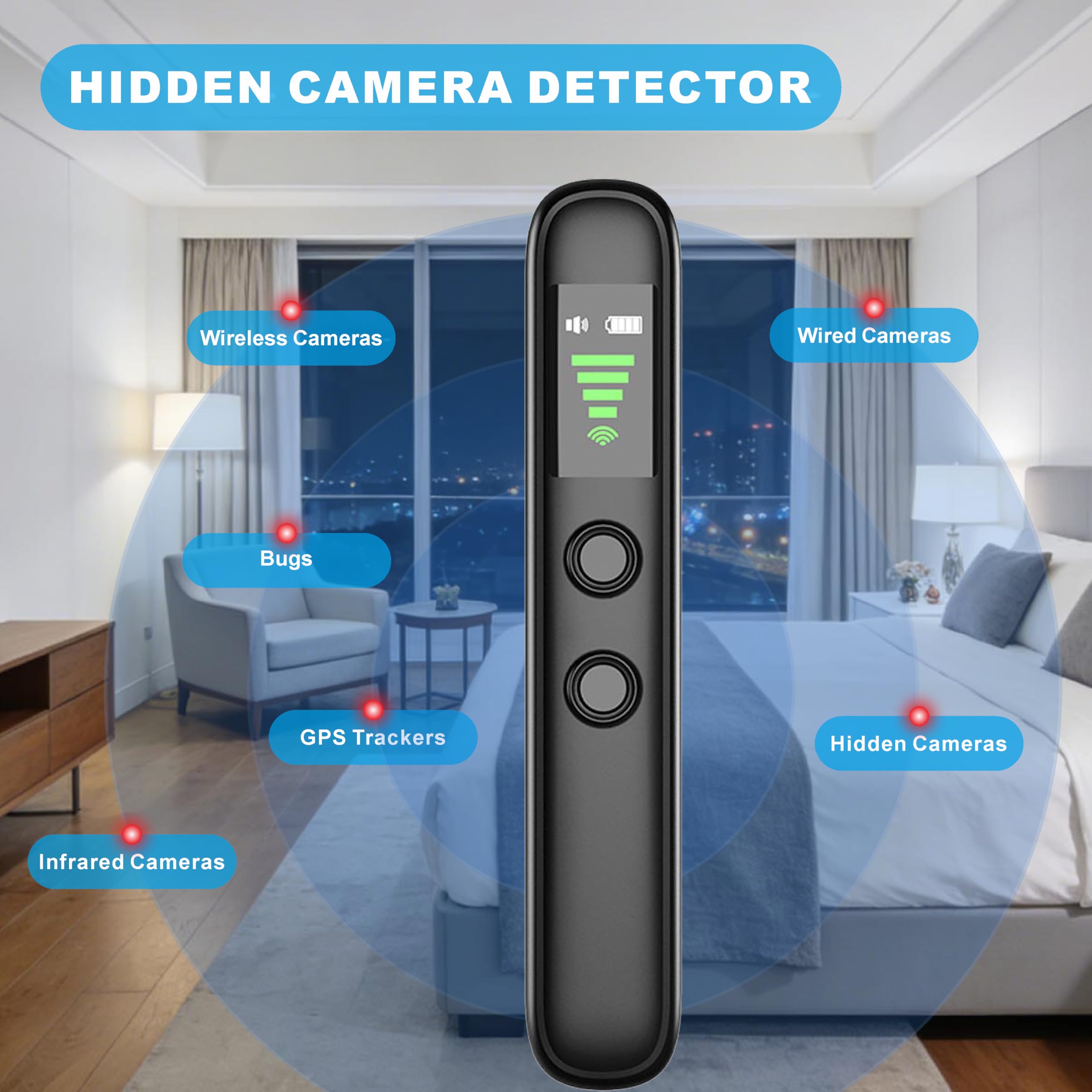 UHPPOTE Détecteur Caméra Cachée, Scanner Signal RF, Détecteur Caméra Espion