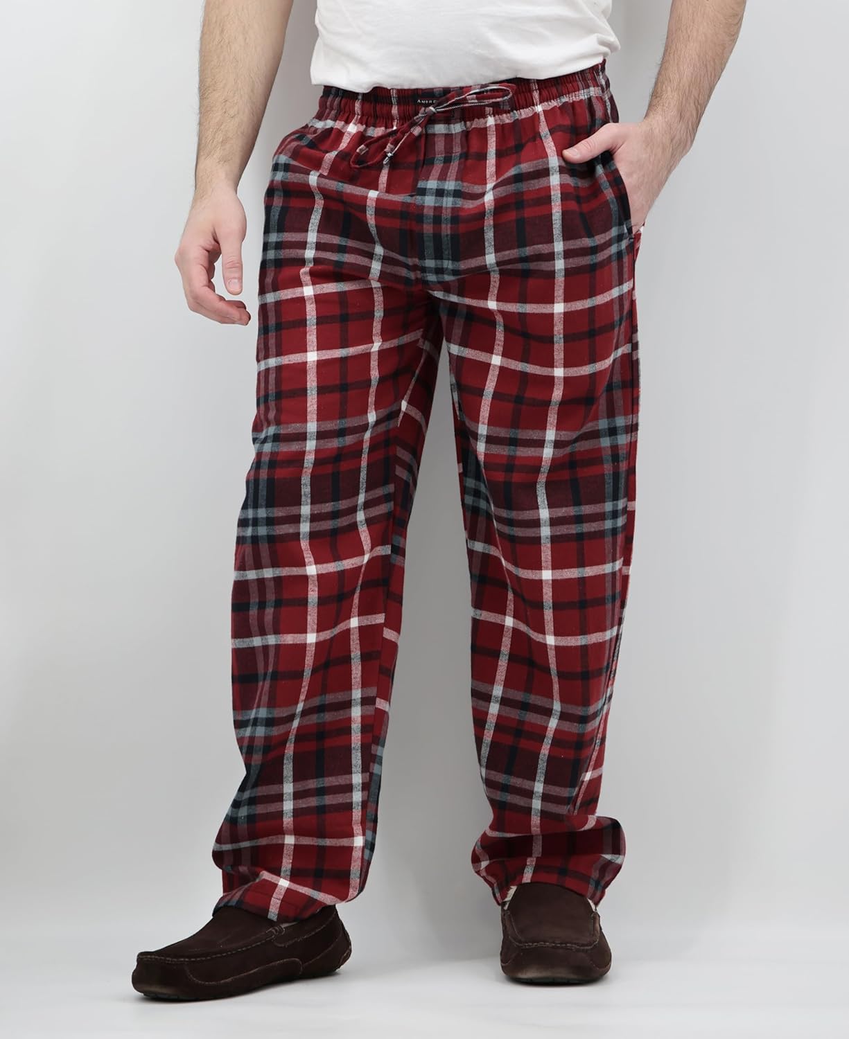 Andrew Scott Men's 3 Pack Cotton Flannel Fleece Brush Pajama Sleep & Lounge Pants
