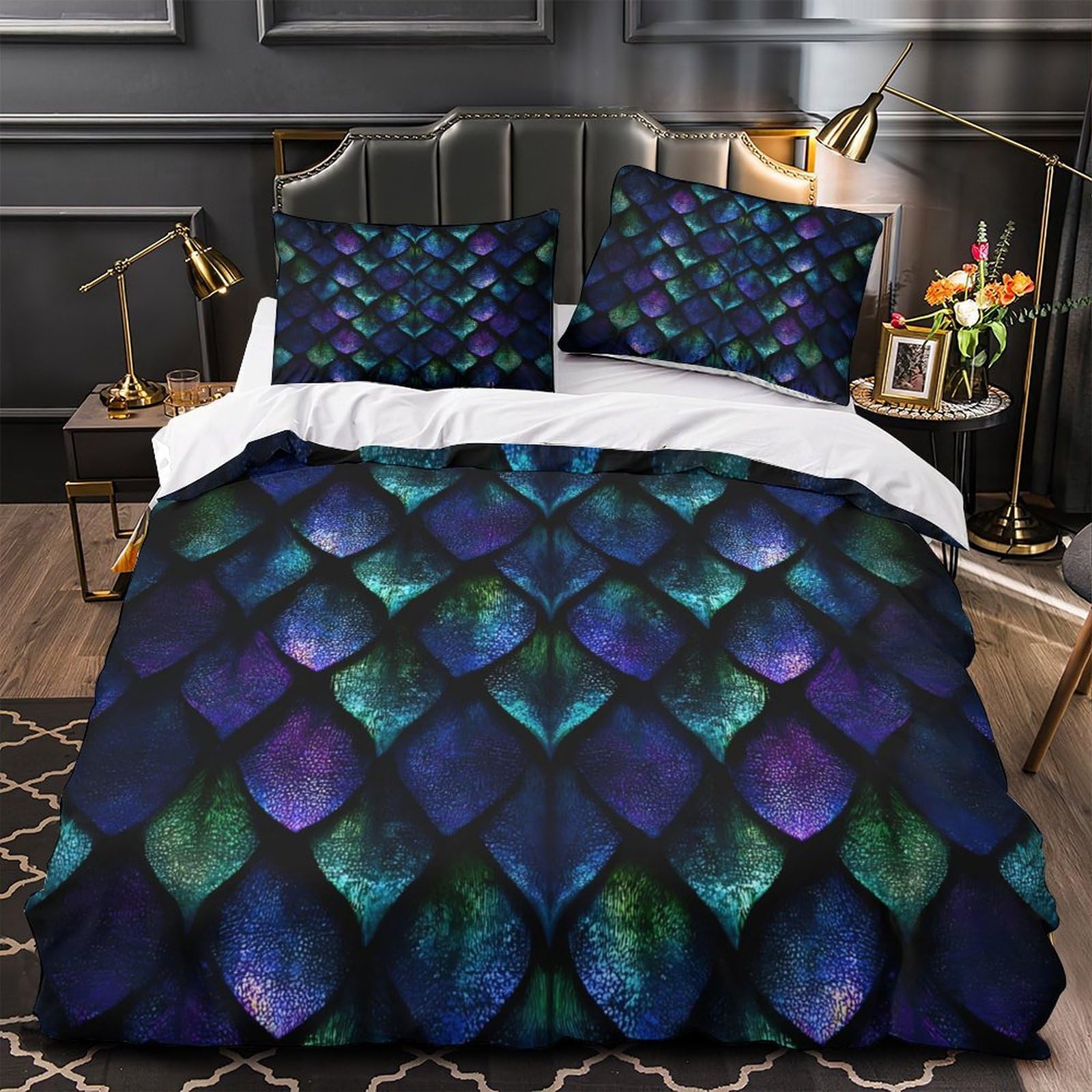 Parure de lit Mandala 220x240cm avec housse de couette en microfibre