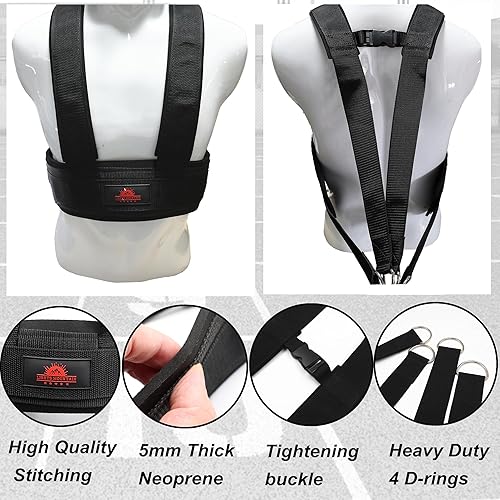 Miniatura 3 de 2 Pcs 9.8FT Sled Harness Pulling Straps, Sled Tire Harness Attachment for Football Running Sprinting Resistance Speed Agility Training
