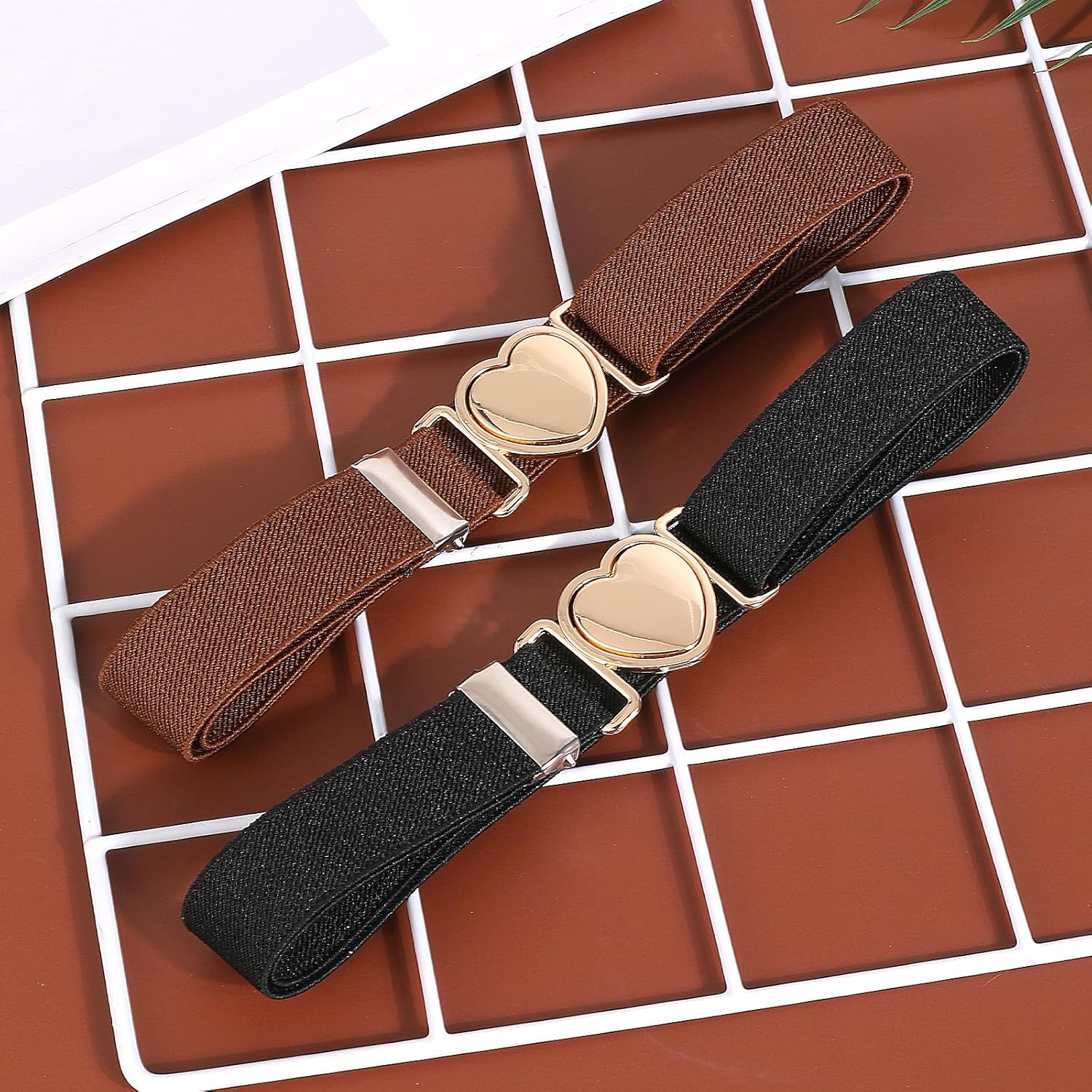 2 Pack Girls Elastic Belts, Adjustable Kids Belt Heart-Shaped Metal Buckle Waist Belt for Dress Pants Jeans - Image 7