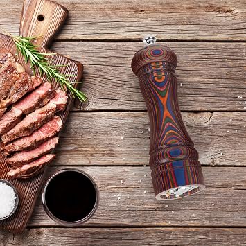 MYRAINBOW Pepper Mill Grinder- Adjustable Wooden Grinders, Pakkawood Pepper Mill, Refillable Pepper Shakers with Adjustable Coarseness, 7 Inch for Kitchen