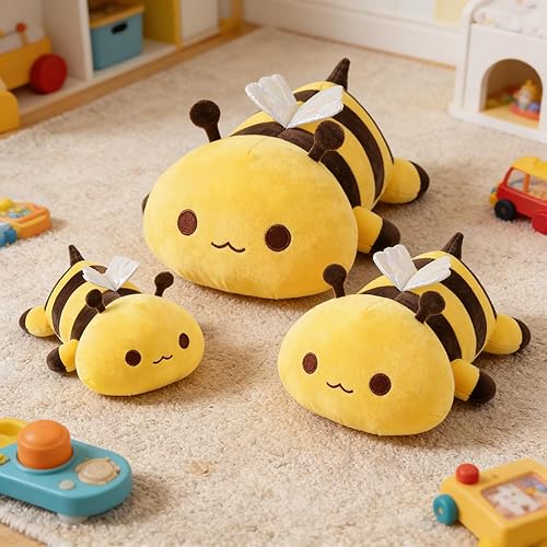 Miniatura 2 de Onsoyours - Lindo juguete de peluche de abeja para niños, suave almohada de felpa de abeja de miel para niños (Amarillo, 13")