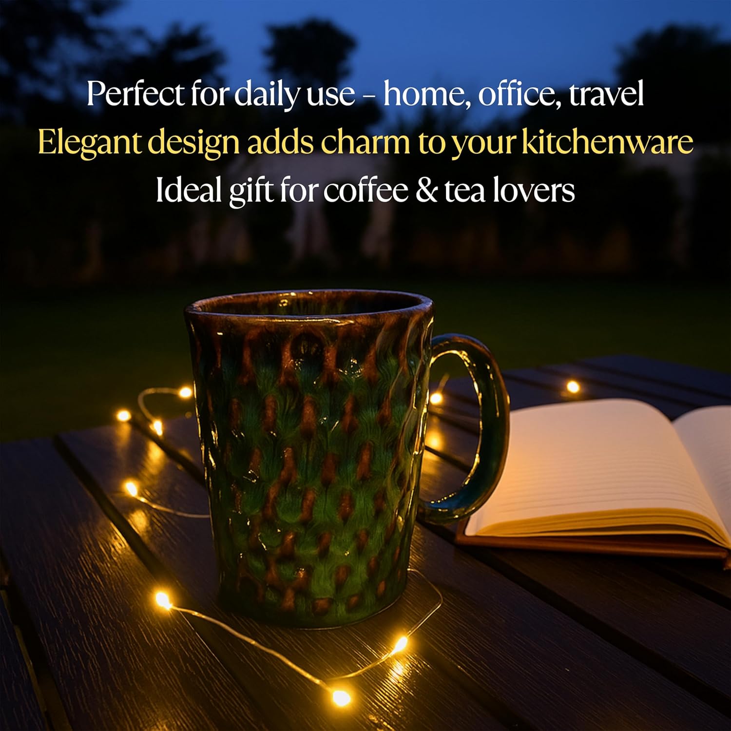 Ceramic Coffee Mug 12 oz, Reactive Glaze Stoneware Cup with Textured Grip, Lead-Free Microwave & Dishwasher Safe Mug for Coffee, Tea, Latte, Hot Cocoa, Office & Home Gift (Sage -2 Pack)