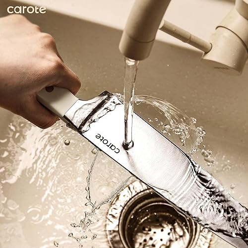Miniatura 8 de CAROTE Juego de cuchillos de 11 piezas con bloque para cocina, hoja afilada de acero inoxidable, mango ergonómico triple remachado, bloque magnético