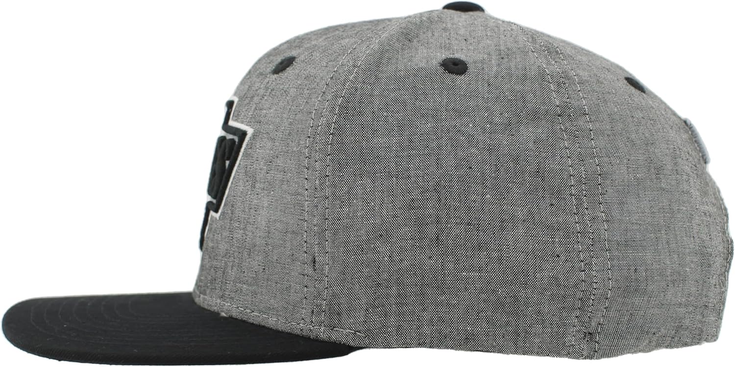 ZHATS NHL Unisex-Adult NHL Officially Licensed Adjustable Snapback Hat Chambray Heather Black - Image 3