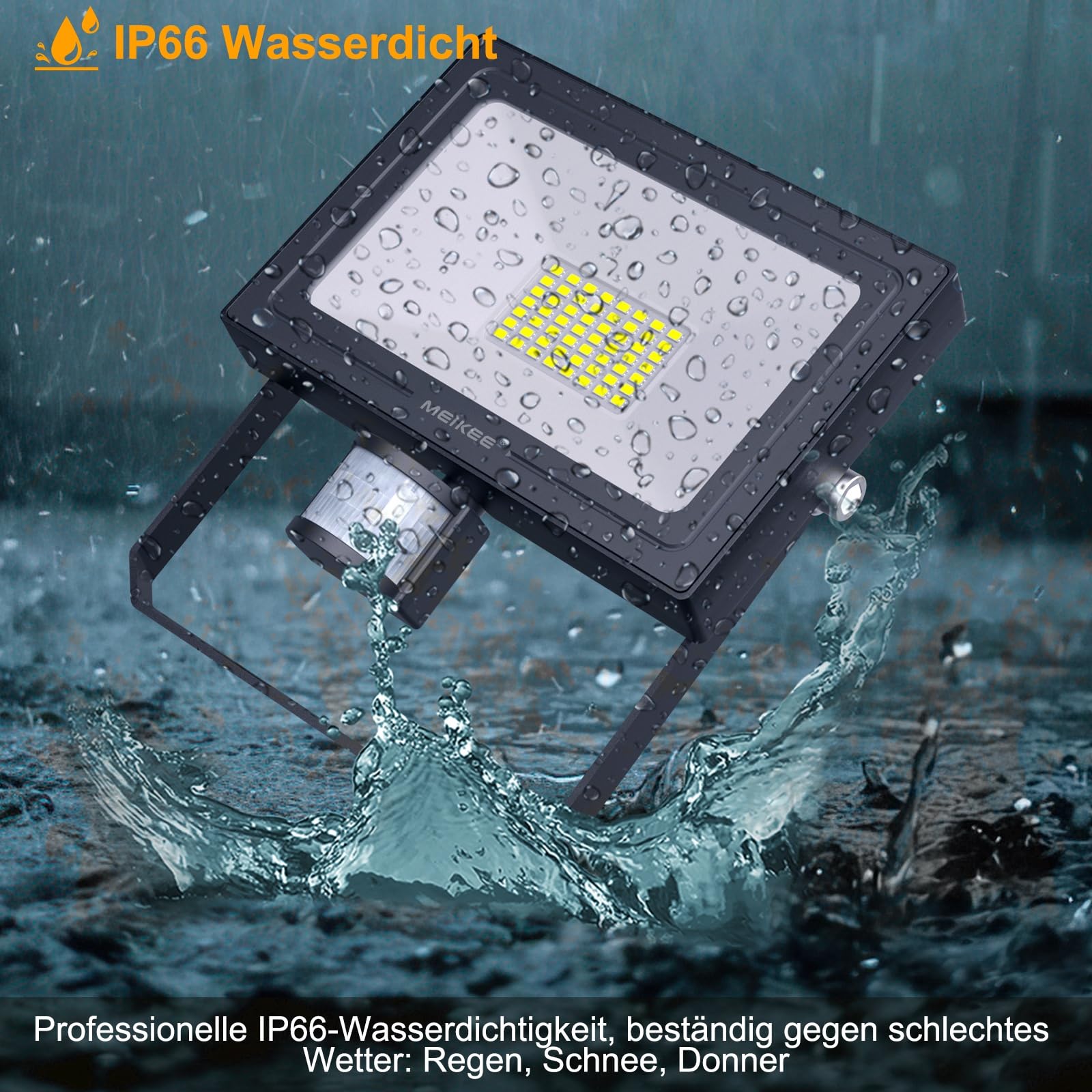 Projecteur LED Sécurité 50W 4700LM - Détecteur De Mouvement 30s - IP66 étanche - Pour Jardin, Garage, Entrée - 7