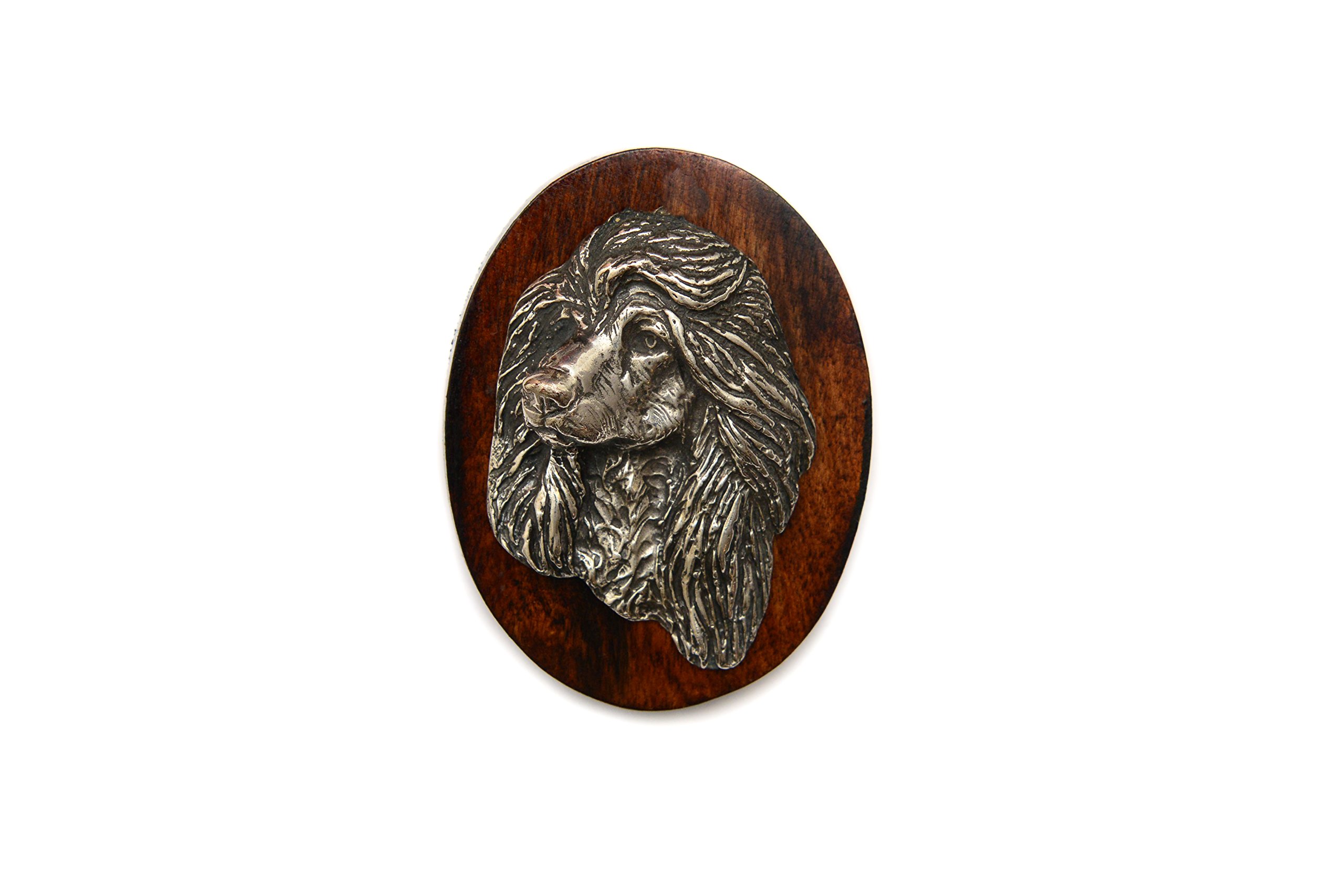 Art-Dog Dog Show Ring Clip Number Holder - Brooch with Clip Dog Show Exhibit Number Holder - Handmade Dog Show Accessory – Dog Tag Clip 7x5cm – Afghan Hound I