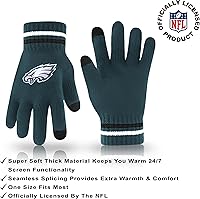 Vista 65 de Ultra Game Gorro de invierno de punto súper suave oficial de la NFL con guantes extra cálidos para pantalla táctil