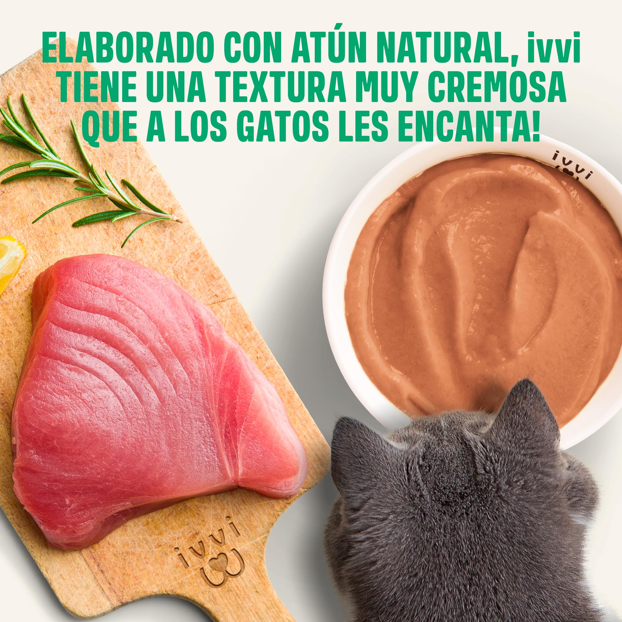 ivvi Esencia Digestiva para Gatos – 30 Snacks Cremosos con Atún, Calabaza, Linaza y Postbiótico derivado de Probióticos – Digestión, Flora Intestinal y Bienestar – 450 g