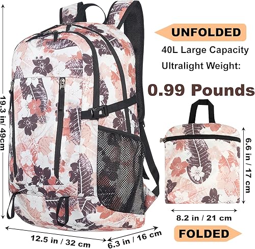 Miniatura 2 de TOMULE Mochila de senderismo de día para mujer, mochila pequeña impermeable para mujer, mochila de viaje ligera para mujer, 40L