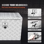 VEVOR Underbody Truck Box, 24"×17"×18" Pickup Storage, Durable Aluminum Diamond Plate Toolbox with Lock & Keys, Weatherproof Trailer Box with T-Handle Latch for Truck, Van, Trailer