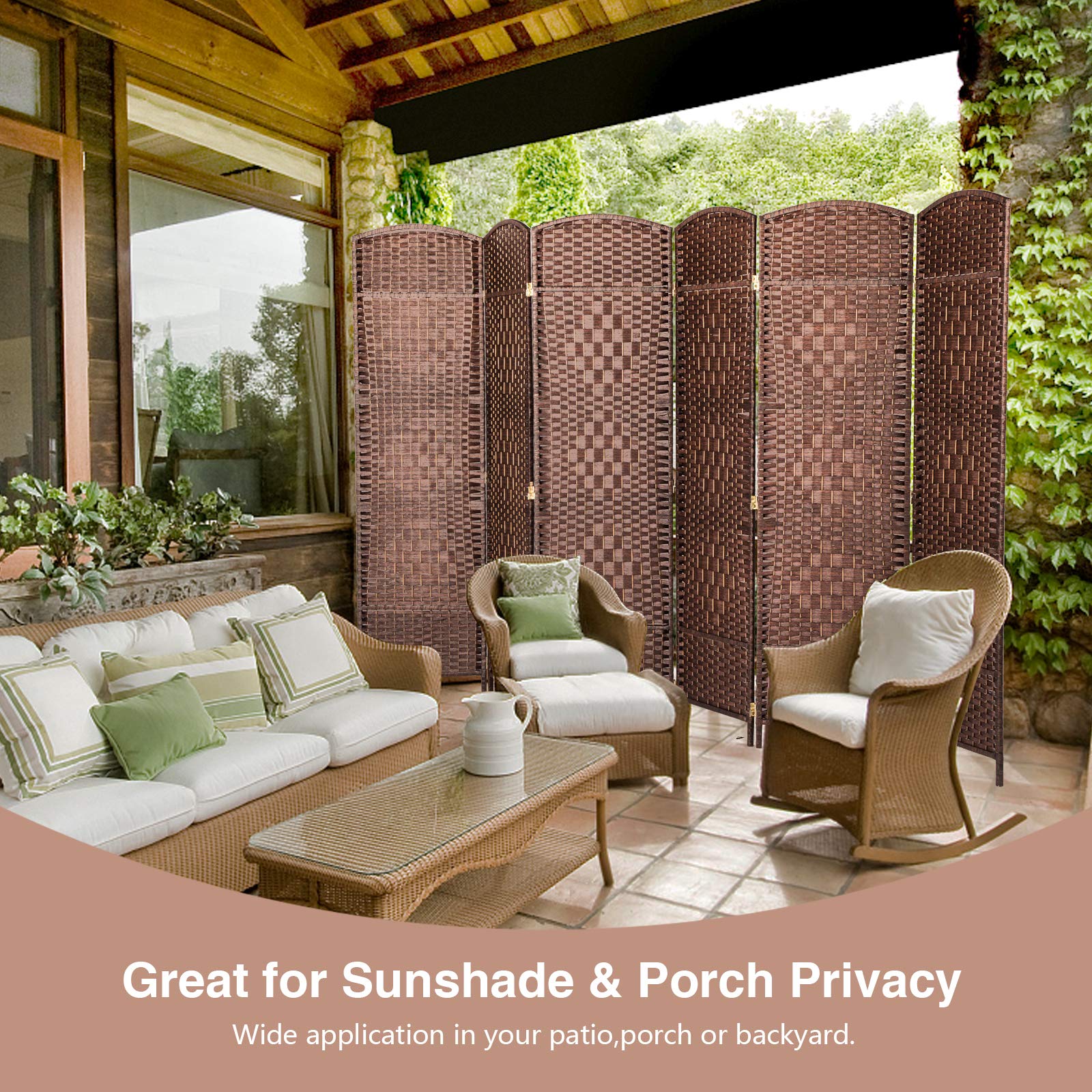 Buy EIGRAMSET UMAX Room Divider,6 FT Tall Weave Fiber Extra Wide Room