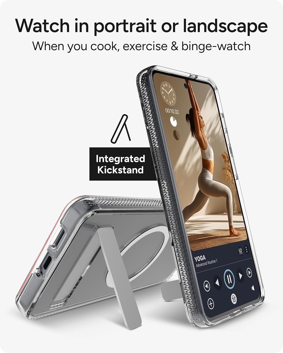 ZAGG Crystal Palace Snap Samsung Galaxy S26+ Case with Kickstand - Clear, 13ft Drop Protection with Graphene, Crystal Clear Magnetic Case, Anti-Yellowing Slim Cover