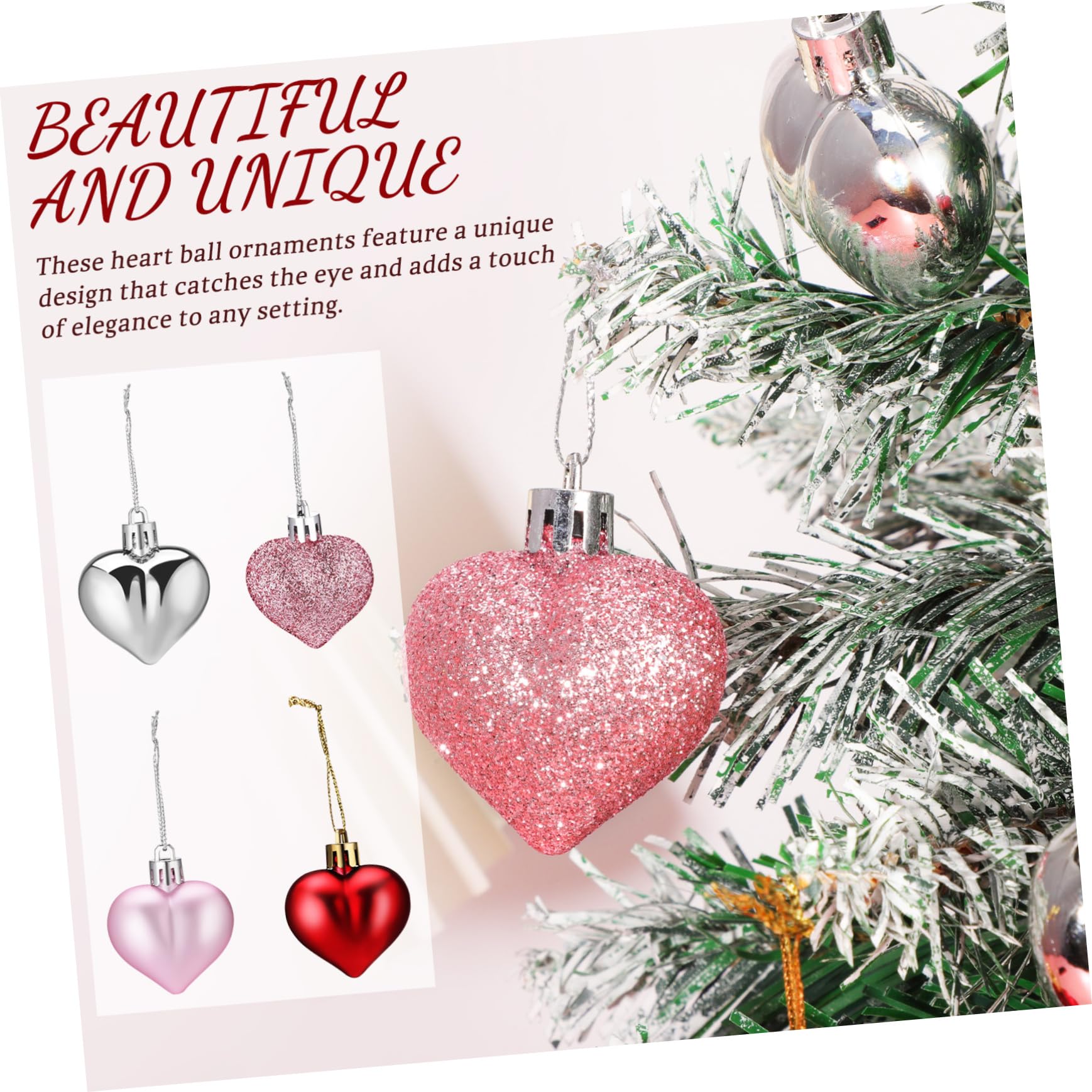Cabilock 3 Juegos Colgante Bola Corazón Decoración De San Valentín Decoración San Valentín del Corazón del Día De San Valentín Ornamento del El Plastico 48 Uds * 3