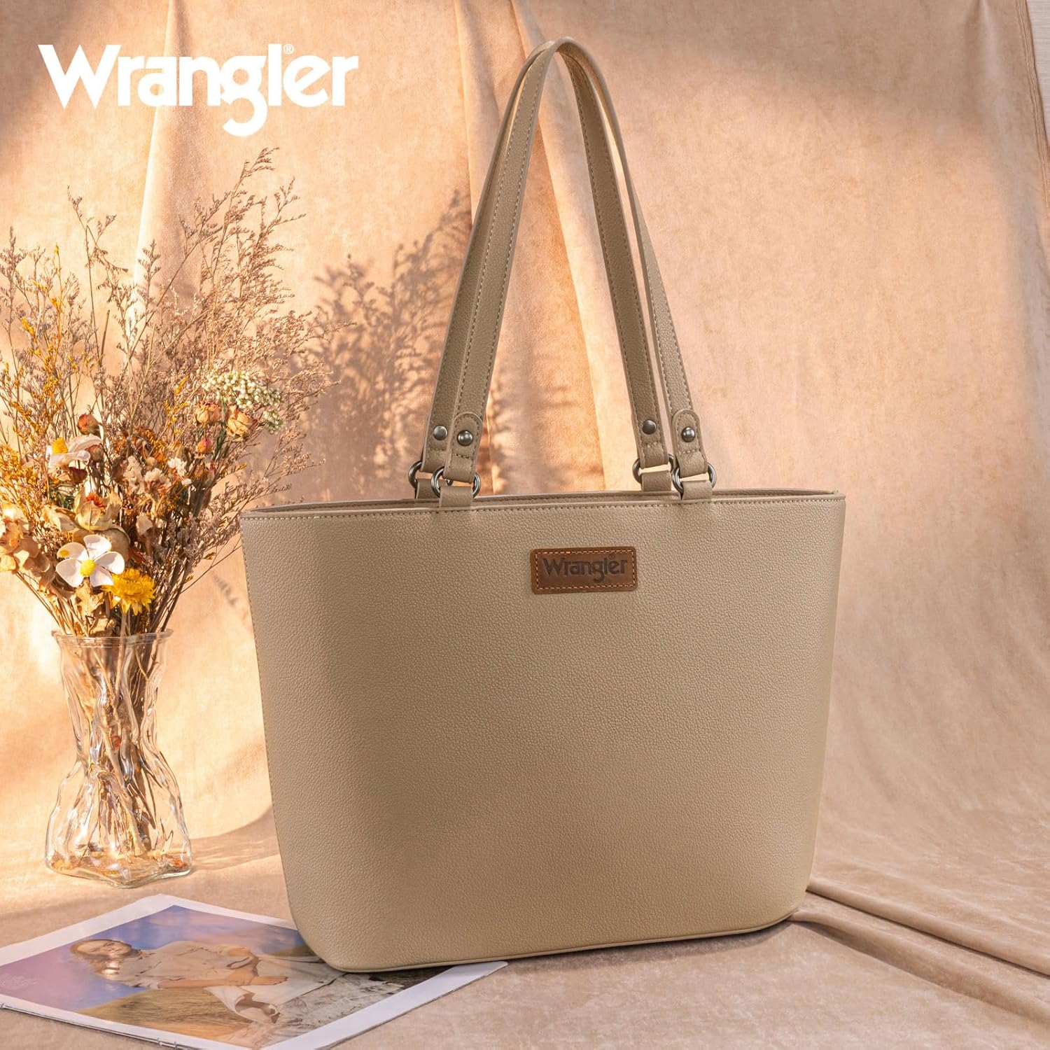 Montana West Wrangler Tote Bag for Women Large Shoulder Purse Top Handle Ladies Handbag with Zipper - Image 7
