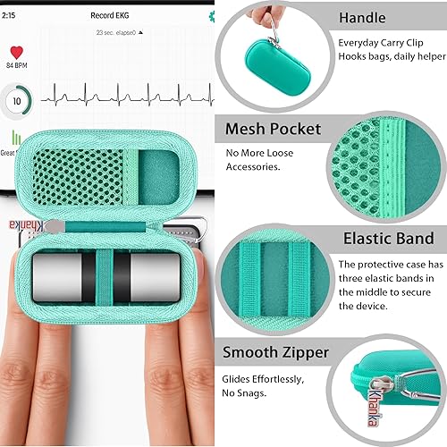 Vista 50 de Khanka Funda rígida de repuesto para AliveCor Kardia Mobile ECG/KardiaMobile 6L EKG (oro rosa)
