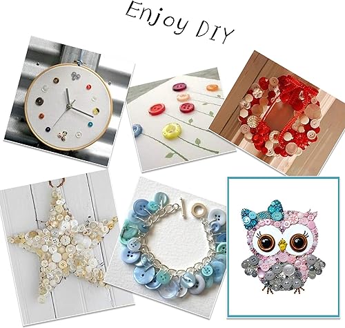 Miniatura 7 de GREENTIME 1500 piezas Botones redondos de resina de colores mixtos y tamaños variados para manualidades, costura, manualidades, pintura manual