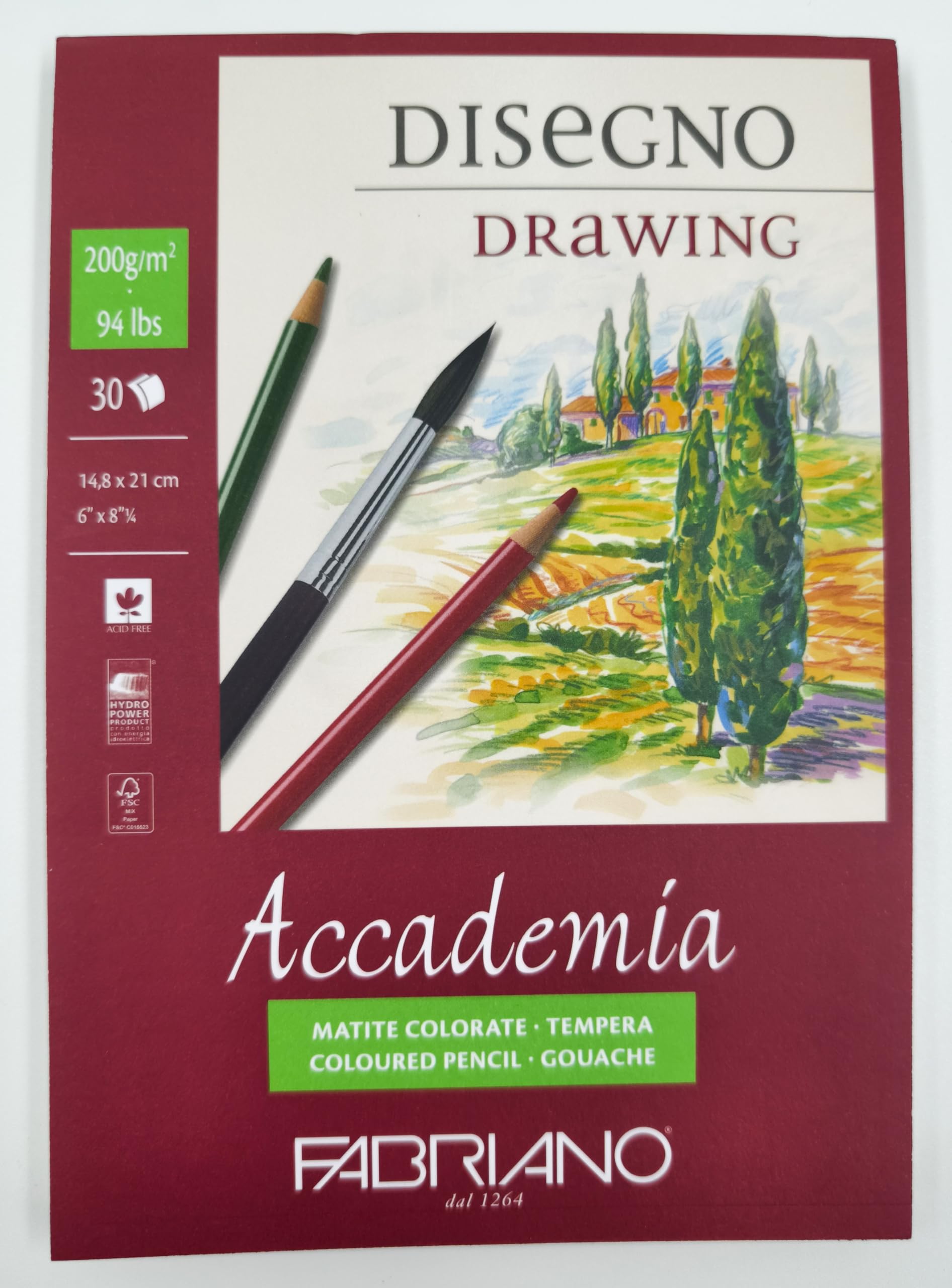 Accademia Drawing Paper Pad, 30 Sheets, 200 GSM, Size A5 | Ideal for Drawing, Sketching, Mandala, Shading Art, Students, School, Office