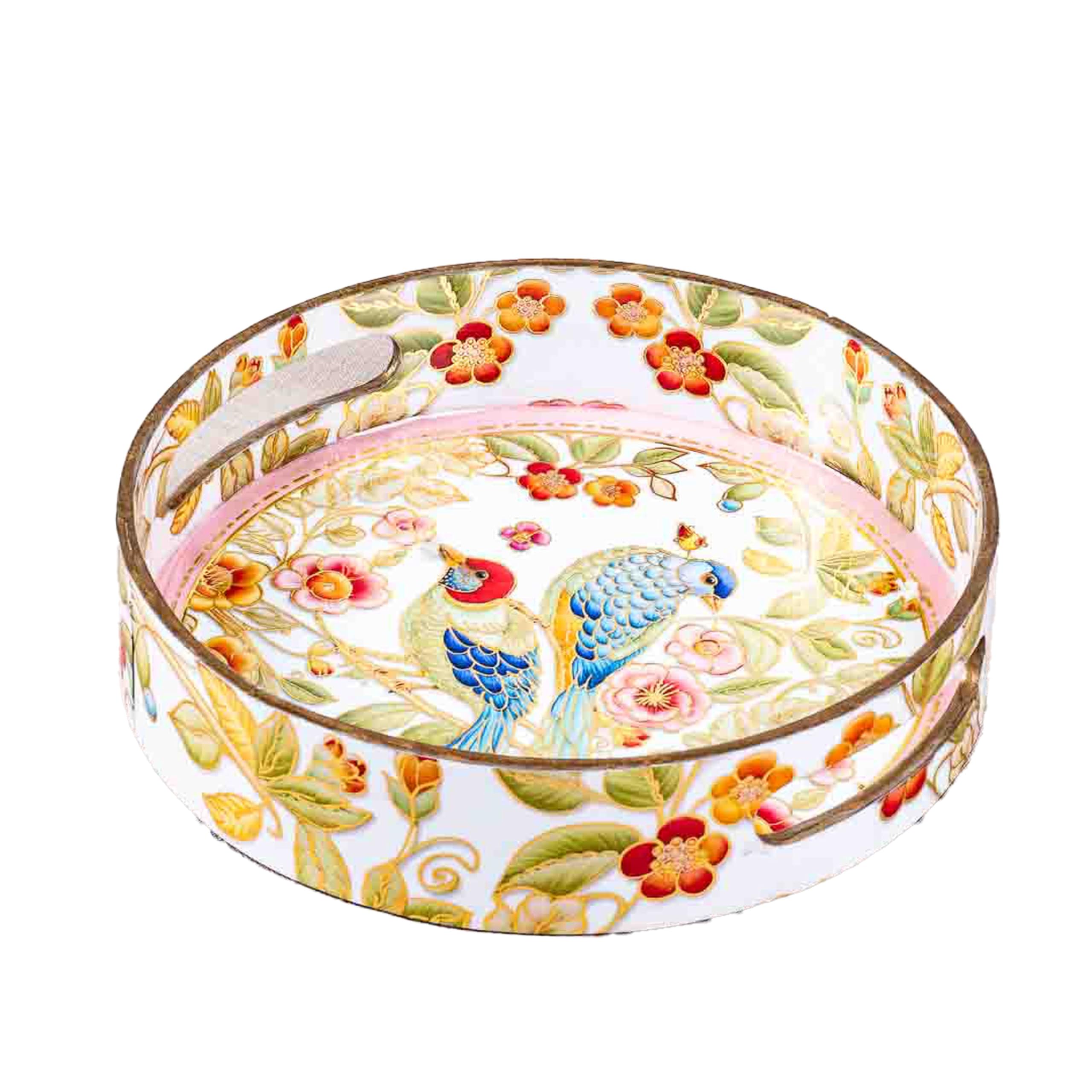 AAWRUN 9Elephant MDF Round Tray Design Four 13 inch Round | Style 26