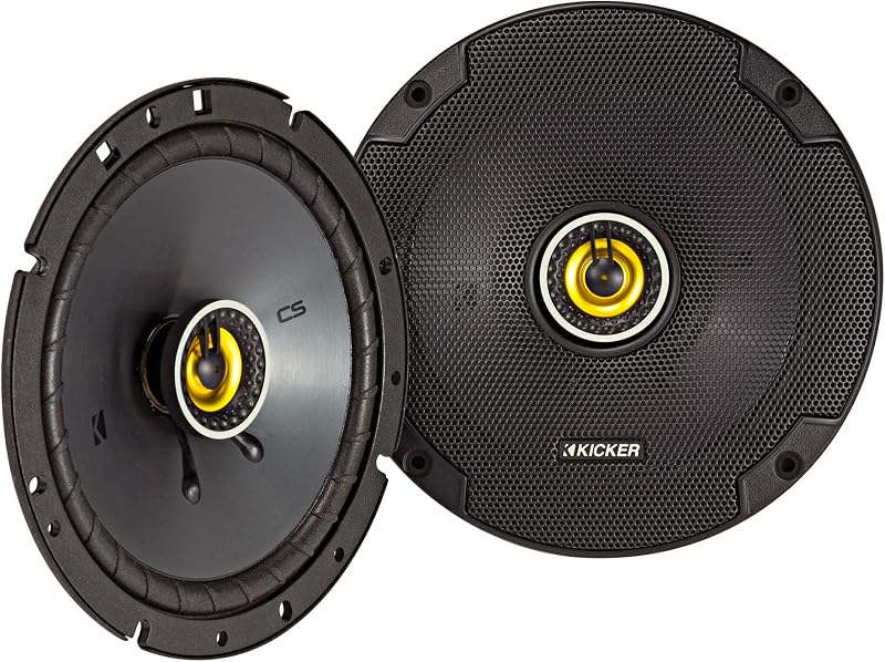 KICKER 46CSC674 CS-Series CSC67 6.75-Inch (165mm) Coaxial Speakers, 4-Ohm (Pair) | 6.75 inch low-profile fits factory car doors, clear full-range sound, easy stock upgrade, smooth highs for daily drives