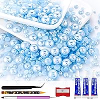 Vista 62 de 60g de perlas blancas de parte trasera plana con diamantes de imitación para manualidades, tamaño mixto de 3mm-10mm, color AB, redondas, mitad