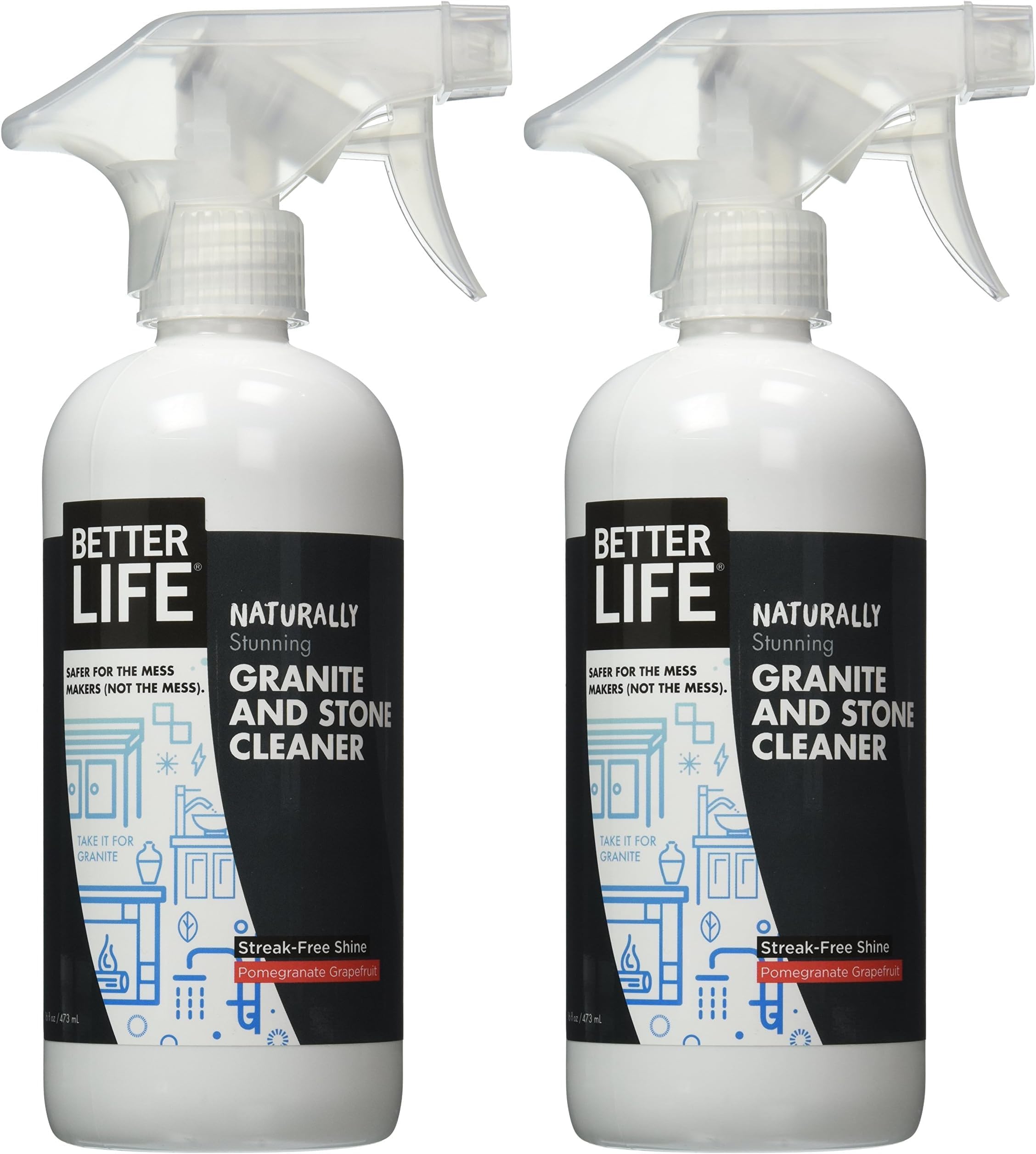 Better Life Take it for Granite Stone Countertop Cleaner - Pomegranite & Grapefruit - 16 oz (Pack of 2)