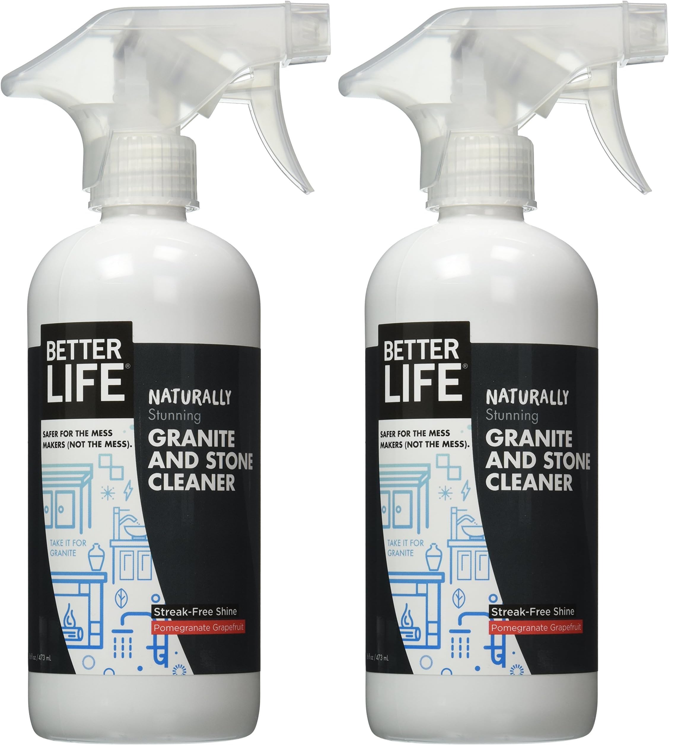 Better Life Take it for Granite Stone Countertop Cleaner - Pomegranite & Grapefruit - 16 oz (Pack of 2)