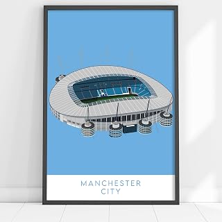Manchester City Poster - Etihad Stadium Football Gift - Minimalist Art Print