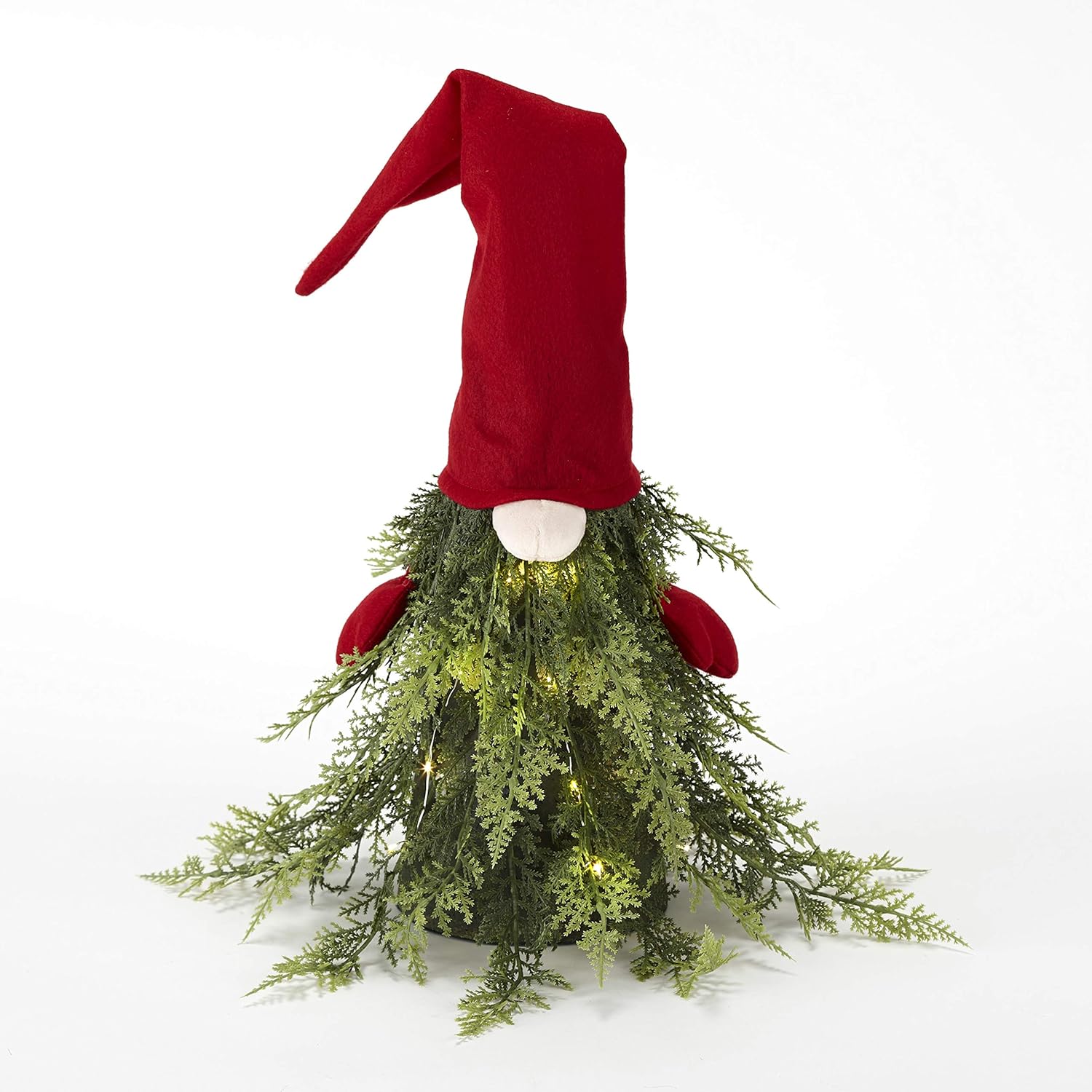 Amazon Com Lighted Christmas Tree Sitting Gnome Decoration Small Home Kitchen Outdoor Light Up Christmas Gnome