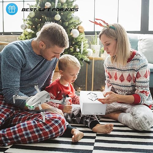 Miniatura 17 de SIMREX Drone con cámara 1080P para niños y adultos, cuadricóptero RC con retención de altitud, mini dron con una tecla de inicio, vuelo de punto