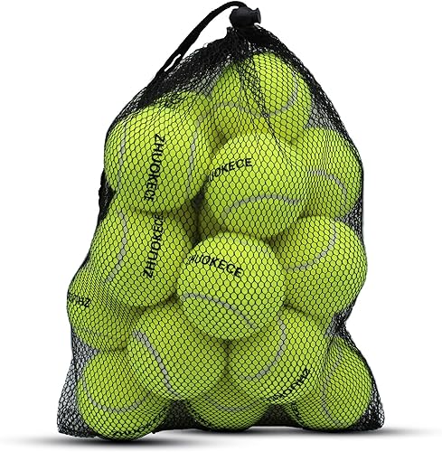 Miniatura 2 de Pelotas de tenis, paquete de 18 pelotas de tenis de entrenamiento, pelotas de práctica con bolsa de malla para un fácil transporte, pelotas de juego