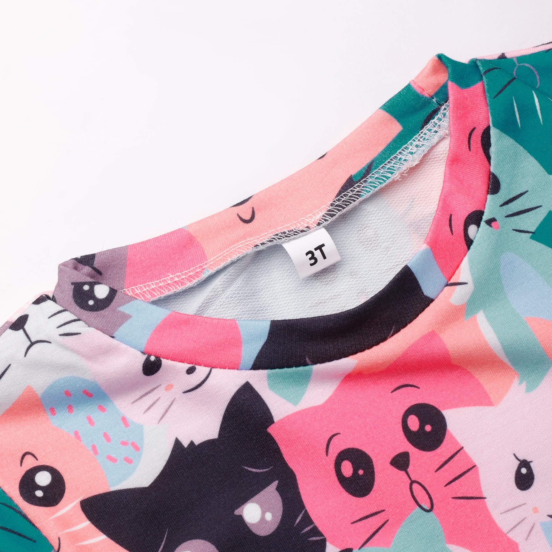Set di 2 pezzi per bambine con maniche a volant e felpa con unicorno, top e leggings per la scuola, set di abbigliamento per bambini