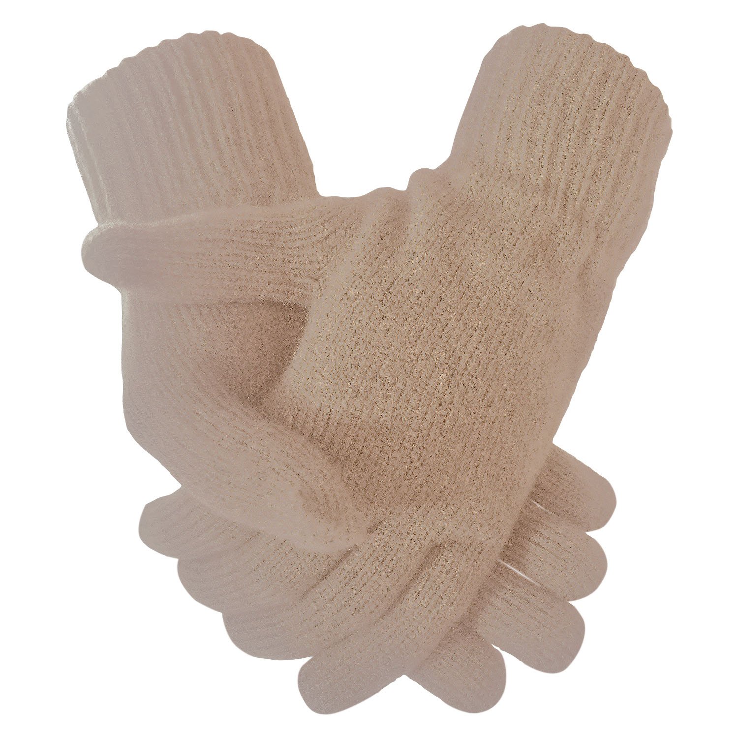 Teddyt's Women's Tan Super Soft Warm Fine Knit Thermal Winter Gloves (Tan)