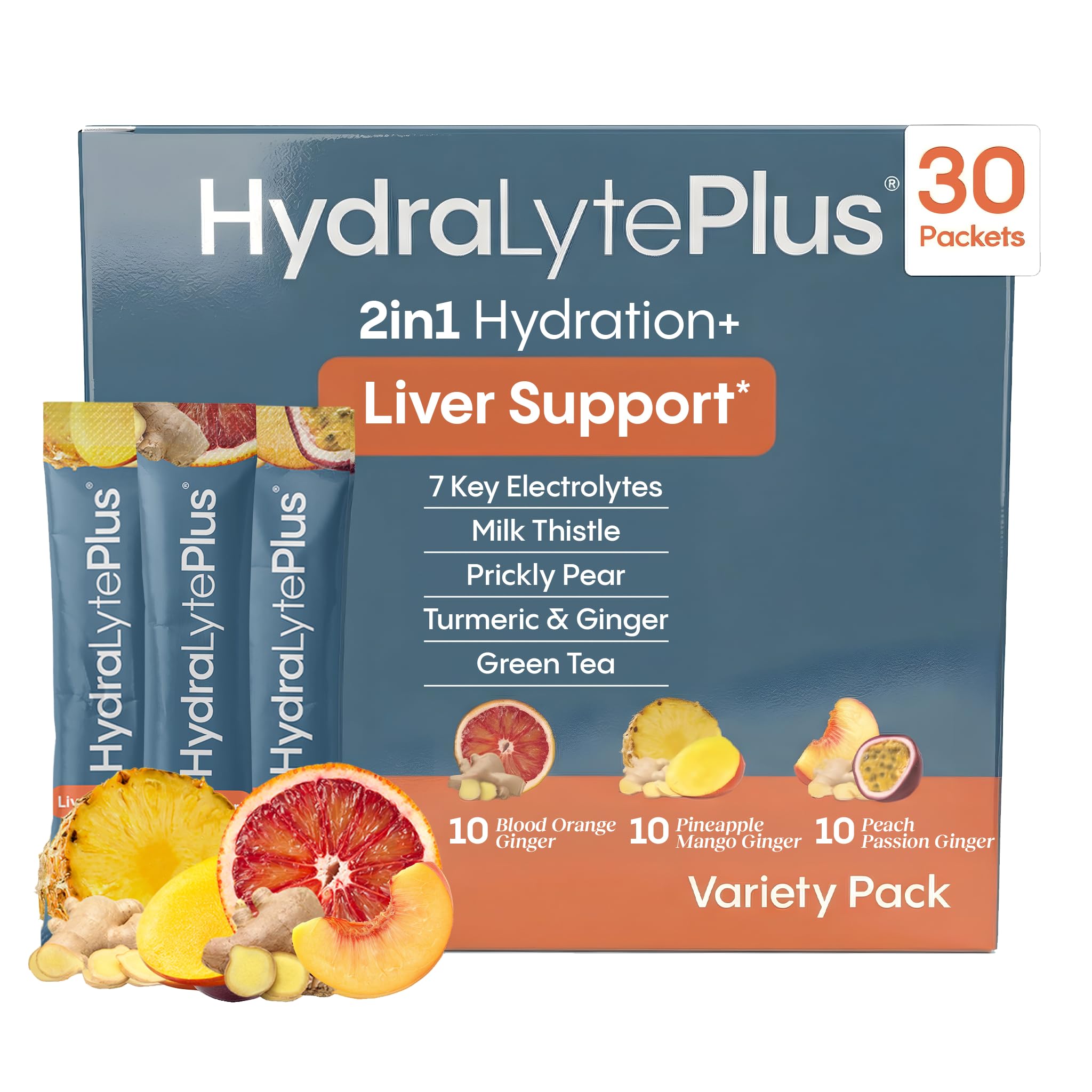 Hydralyte Liver Support + Electrolytes Milk Thistle Liver Drink, Variety